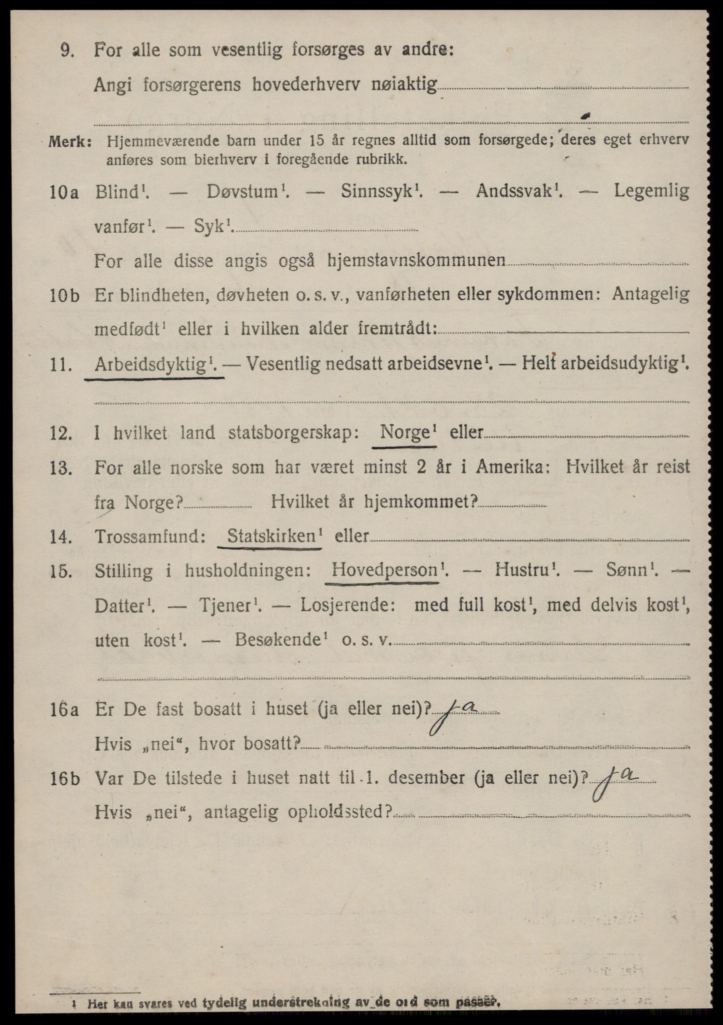 SAT, 1920 census for Ulstein, 1920, p. 5579