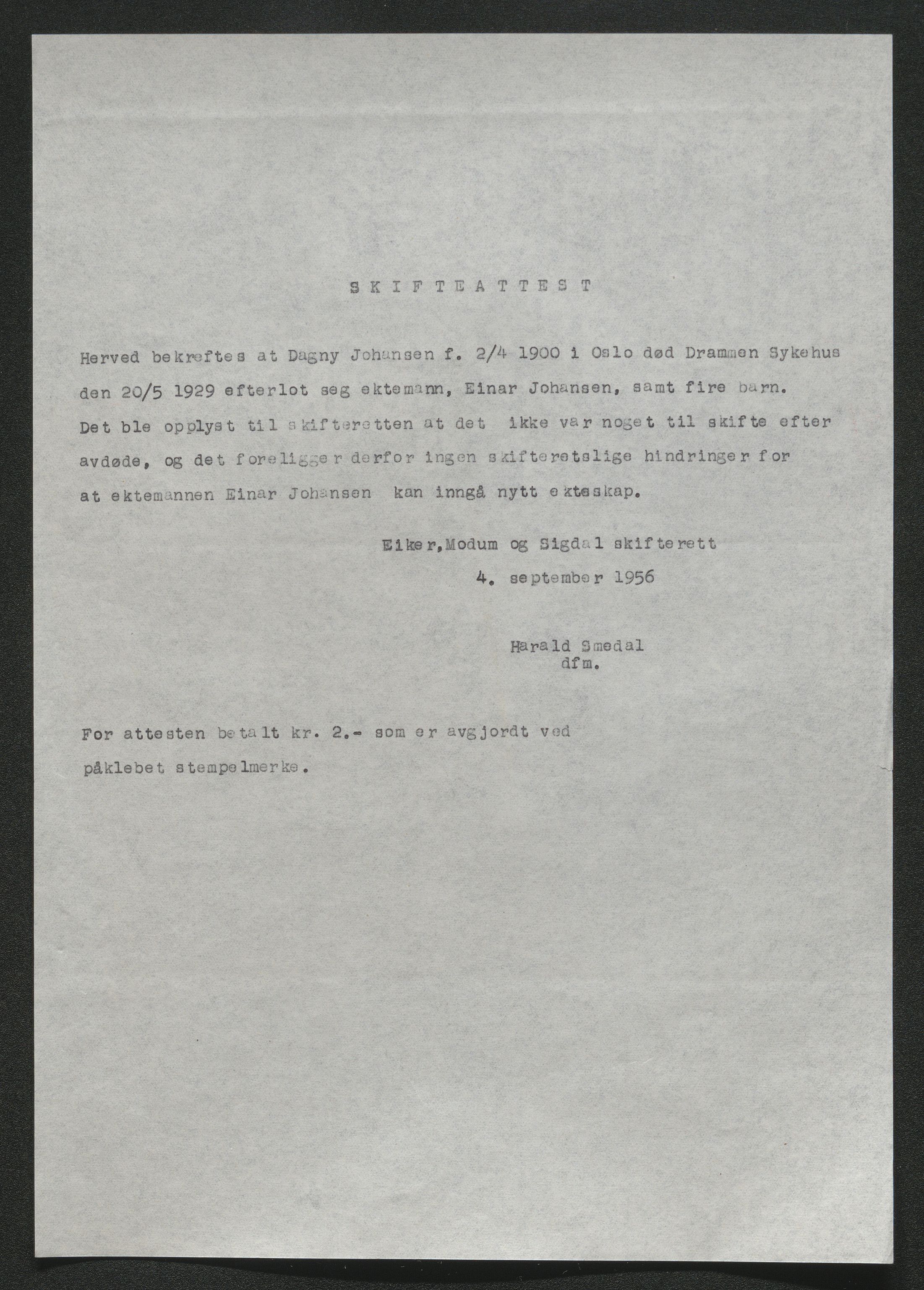 Eiker, Modum og Sigdal sorenskriveri, SAKO/A-123/H/Ha/Hab/L0045: Dødsfallsmeldinger, 1928-1929, p. 867