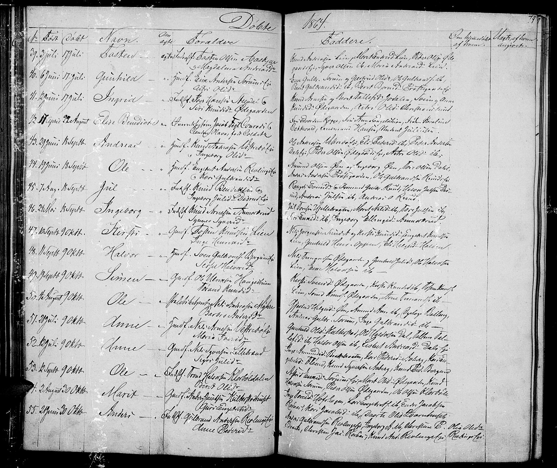 Nord-Aurdal prestekontor, SAH/PREST-132/H/Ha/Hab/L0002: Parish register (copy) no. 2, 1842-1877, p. 79