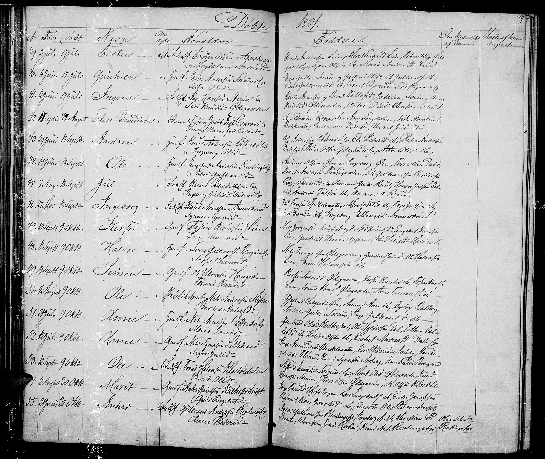 Nord-Aurdal prestekontor, AV/SAH-PREST-132/H/Ha/Hab/L0002: Parish register (copy) no. 2, 1842-1877, p. 79