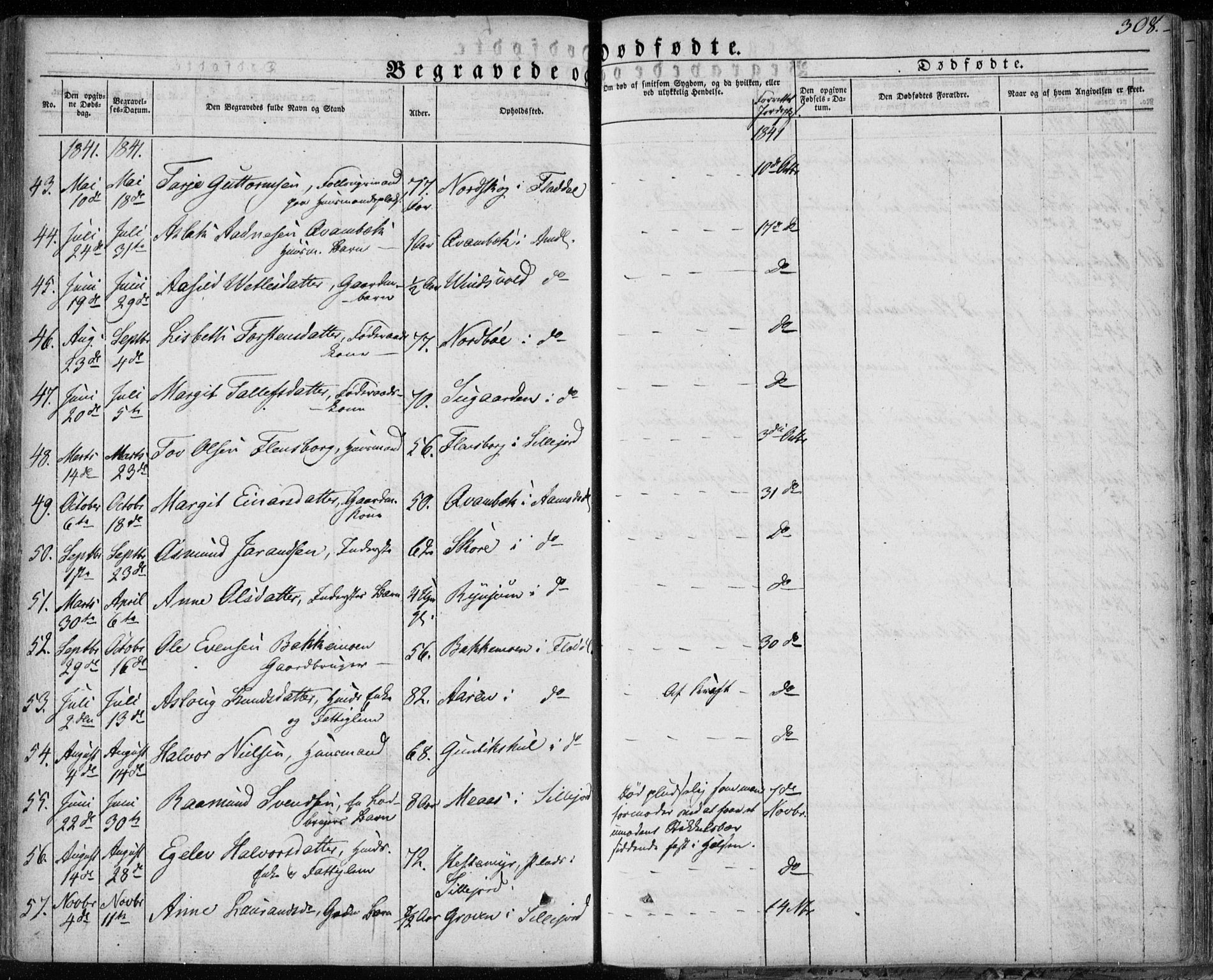 Seljord kirkebøker, AV/SAKO-A-20/F/Fa/L0011: Parish register (official) no. I 11, 1831-1849, p. 308