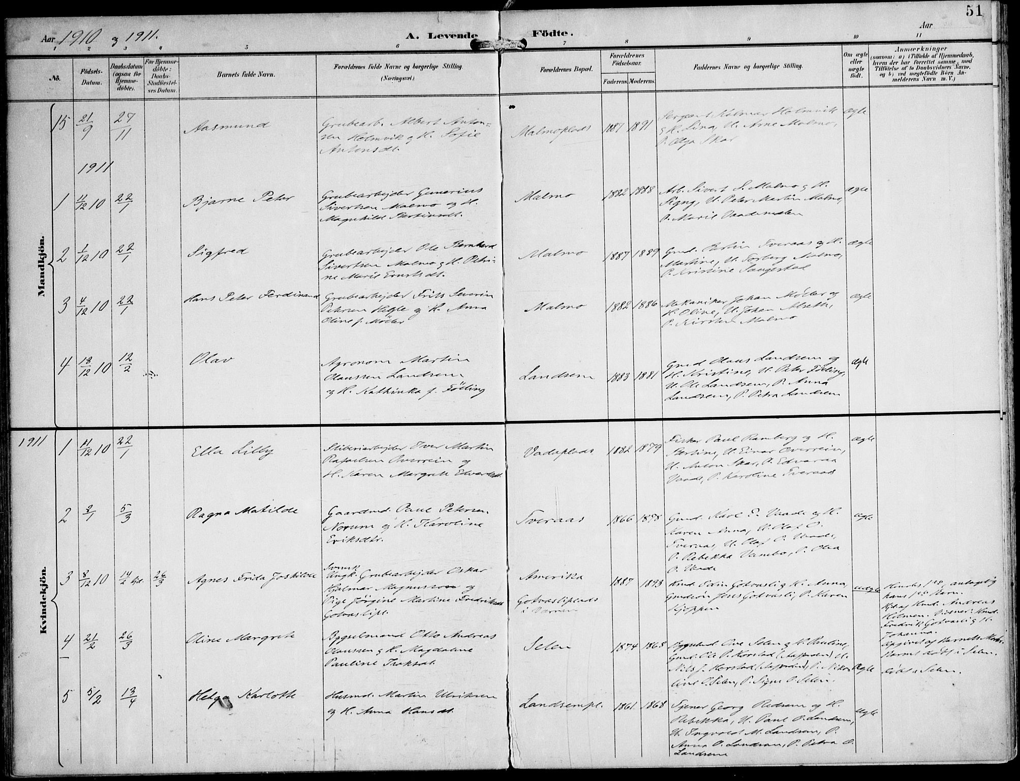 Ministerialprotokoller, klokkerbøker og fødselsregistre - Nord-Trøndelag, AV/SAT-A-1458/745/L0430: Parish register (official) no. 745A02, 1895-1913, p. 51