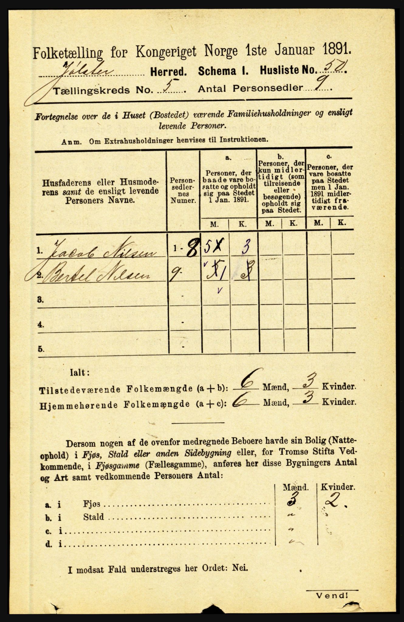 RA, 1891 census for 1431 Jølster, 1891, p. 1770