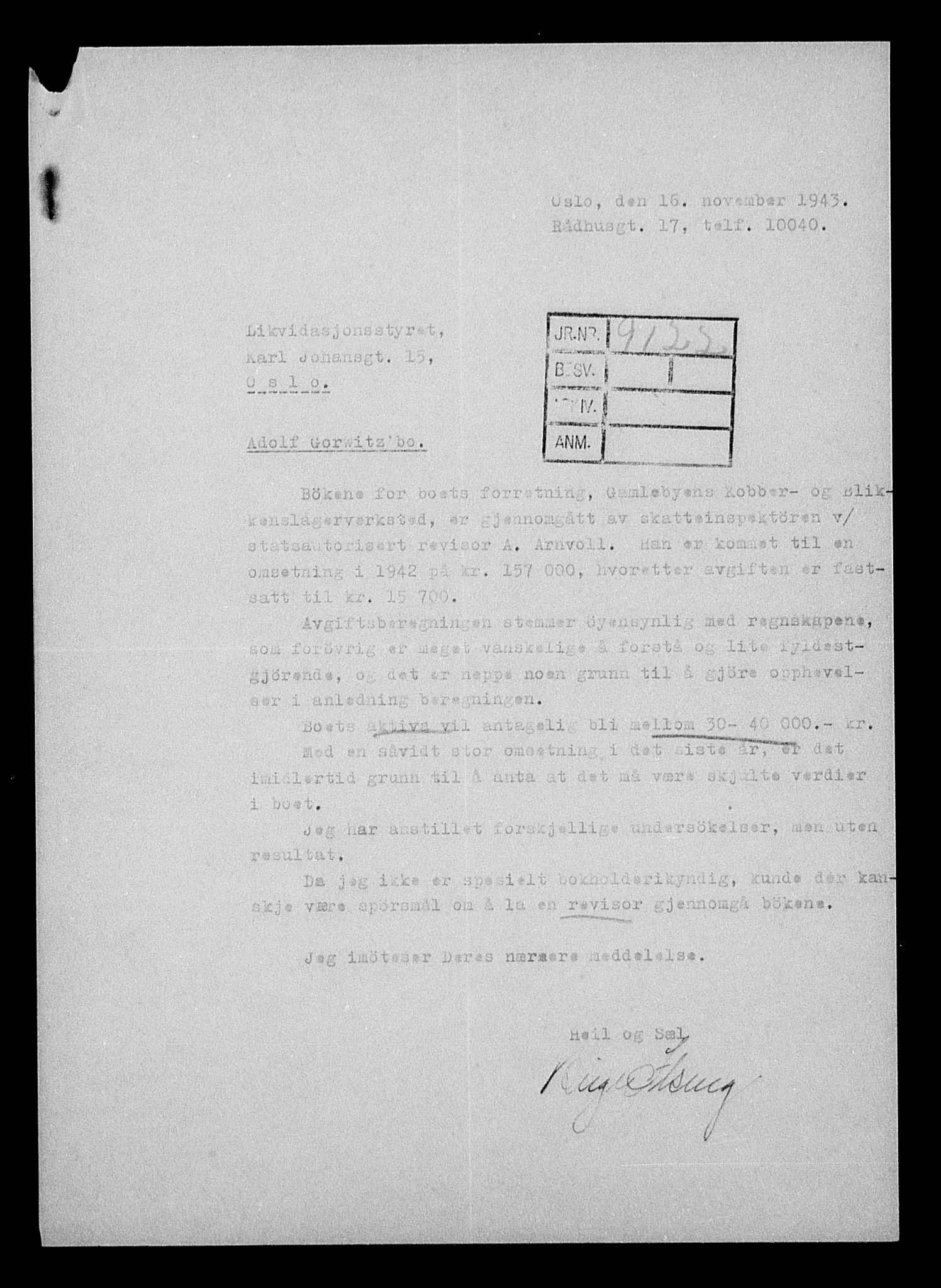 Justisdepartementet, Tilbakeføringskontoret for inndratte formuer, AV/RA-S-1564/H/Hc/Hcc/L0940: --, 1945-1947, p. 776