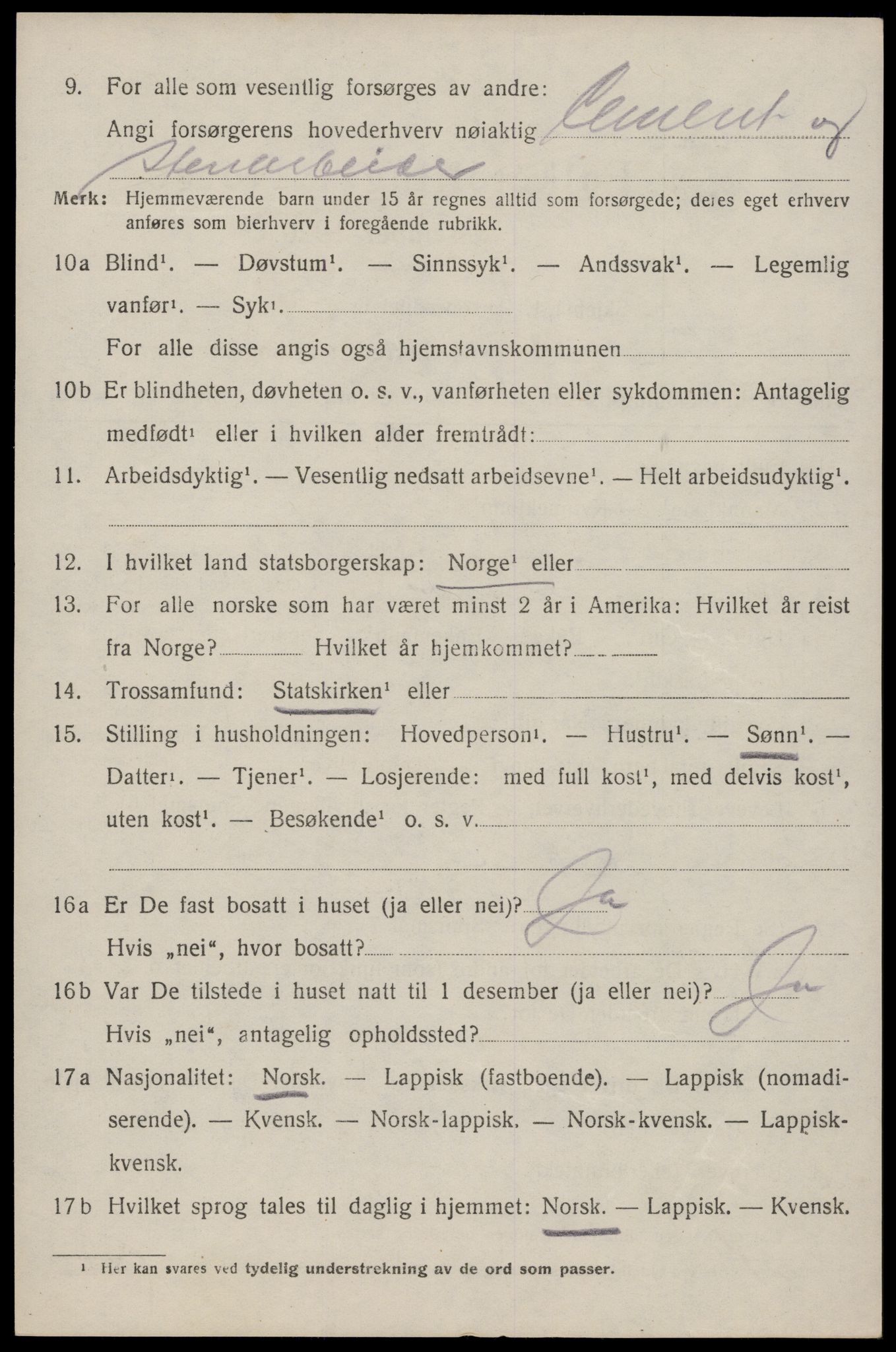 SAT, 1920 census for Buksnes, 1920, p. 6467