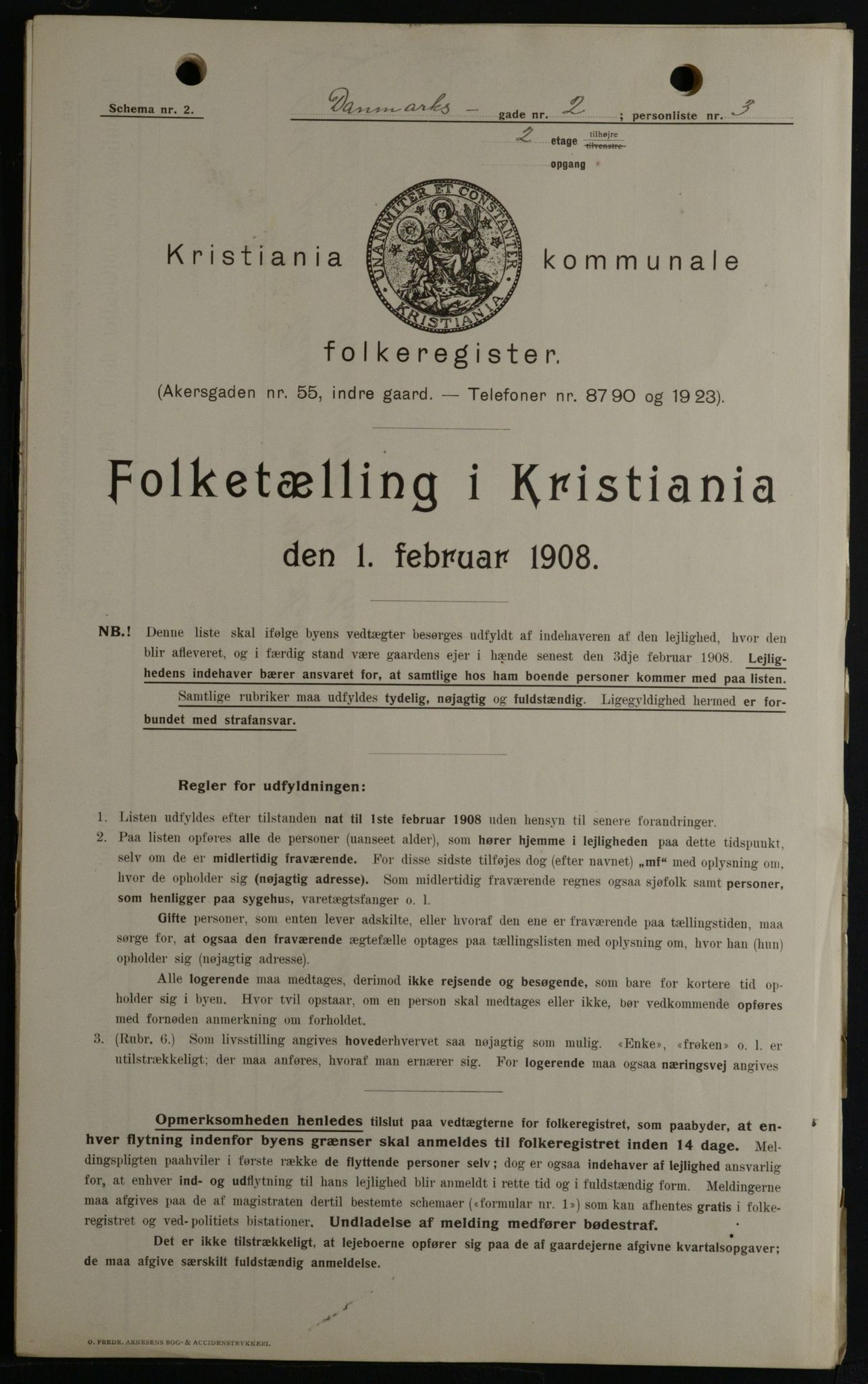 OBA, Municipal Census 1908 for Kristiania, 1908, p. 13627