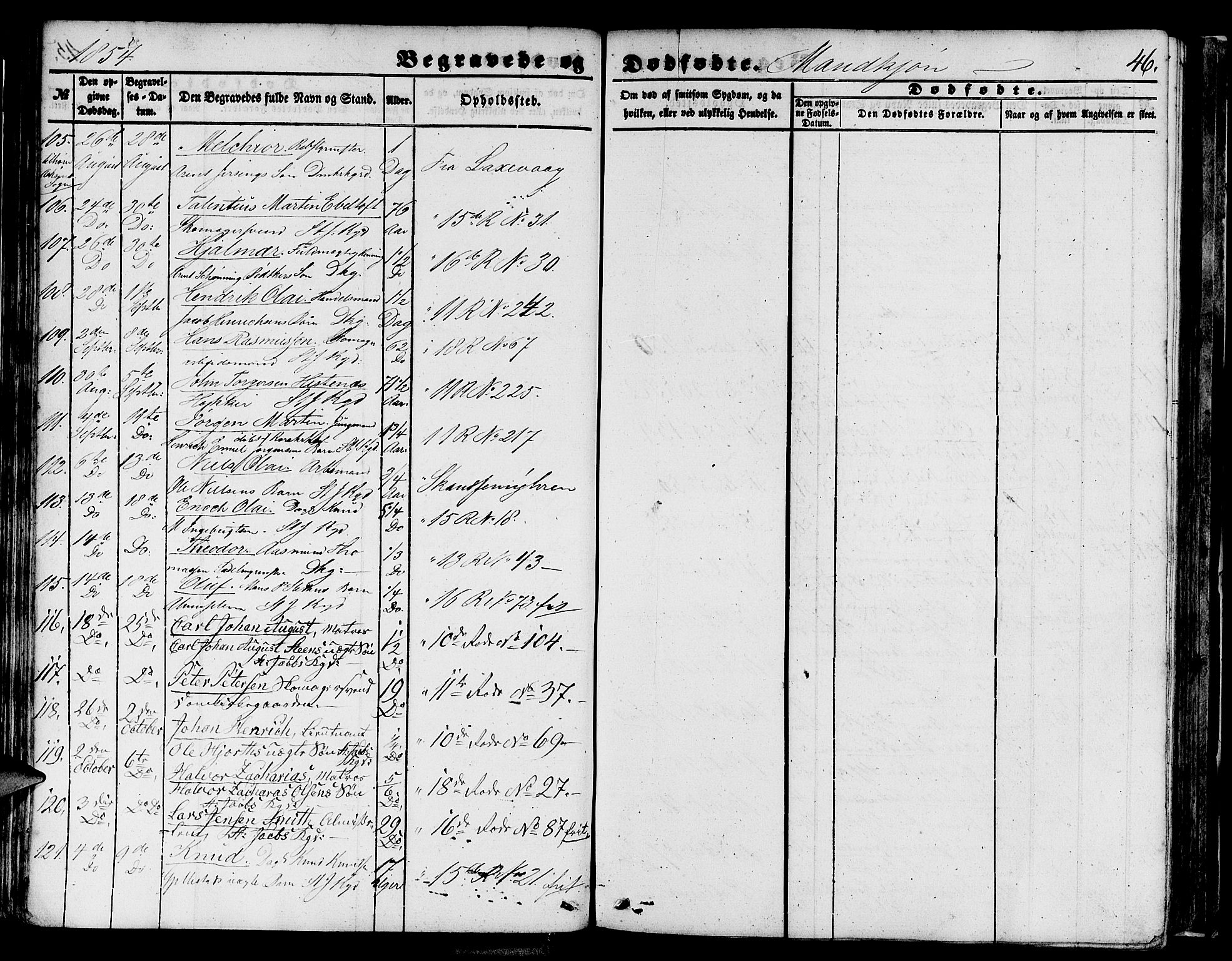 Domkirken sokneprestembete, AV/SAB-A-74801/H/Hab/L0038: Parish register (copy) no. E 2, 1847-1859, p. 46