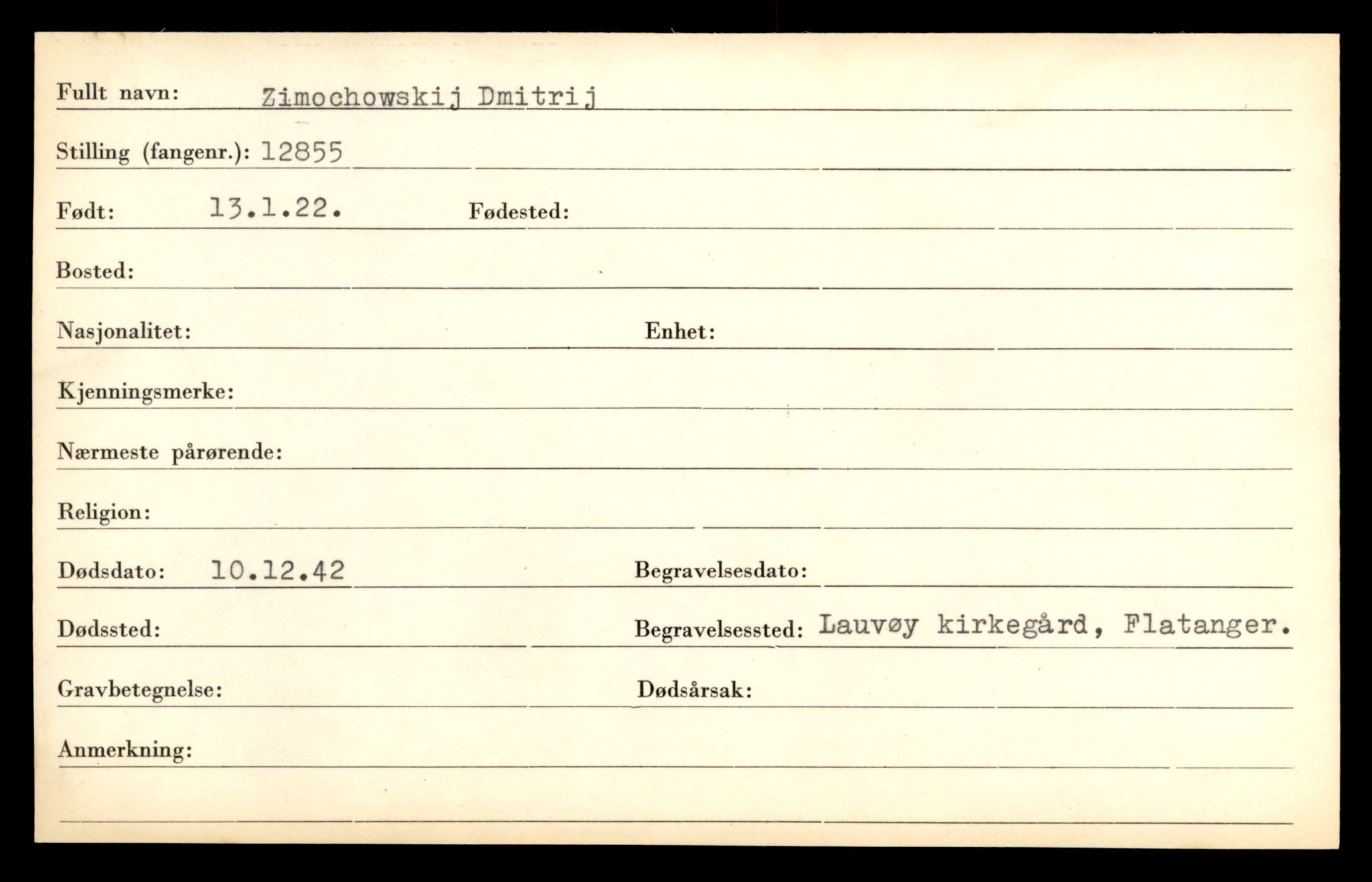 Distriktskontoret for krigsgraver, AV/SAT-A-5030/E/L0005: Kasett/kartotek over falne Britiske og tyske solater, samt andre nasjoners krigsgraver, 1945, p. 529