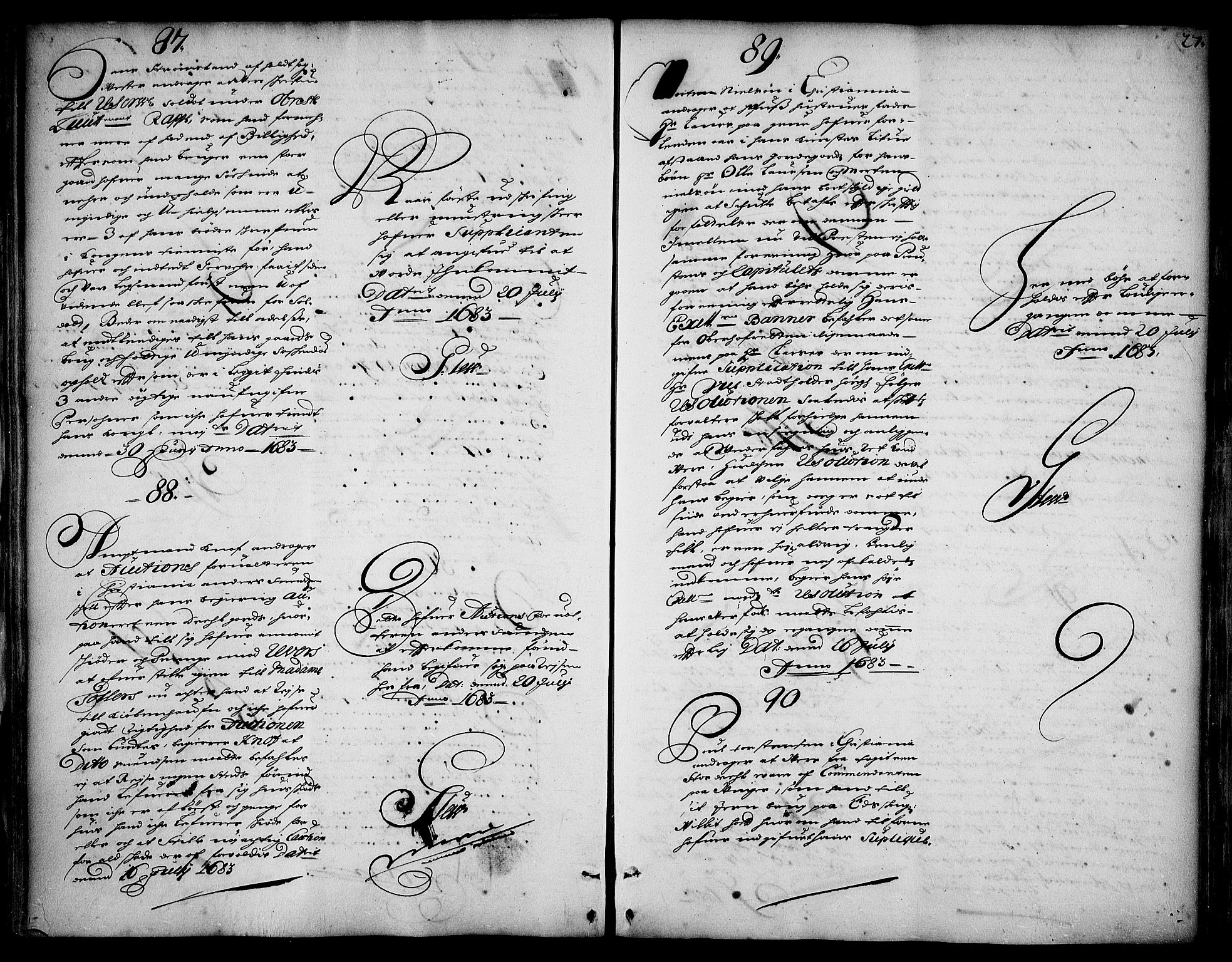 Stattholderembetet 1572-1771, AV/RA-EA-2870/Ad/L0004: Supplikasjons- og resolusjonsprotokoll, 1683-1691, p. 25b-26a