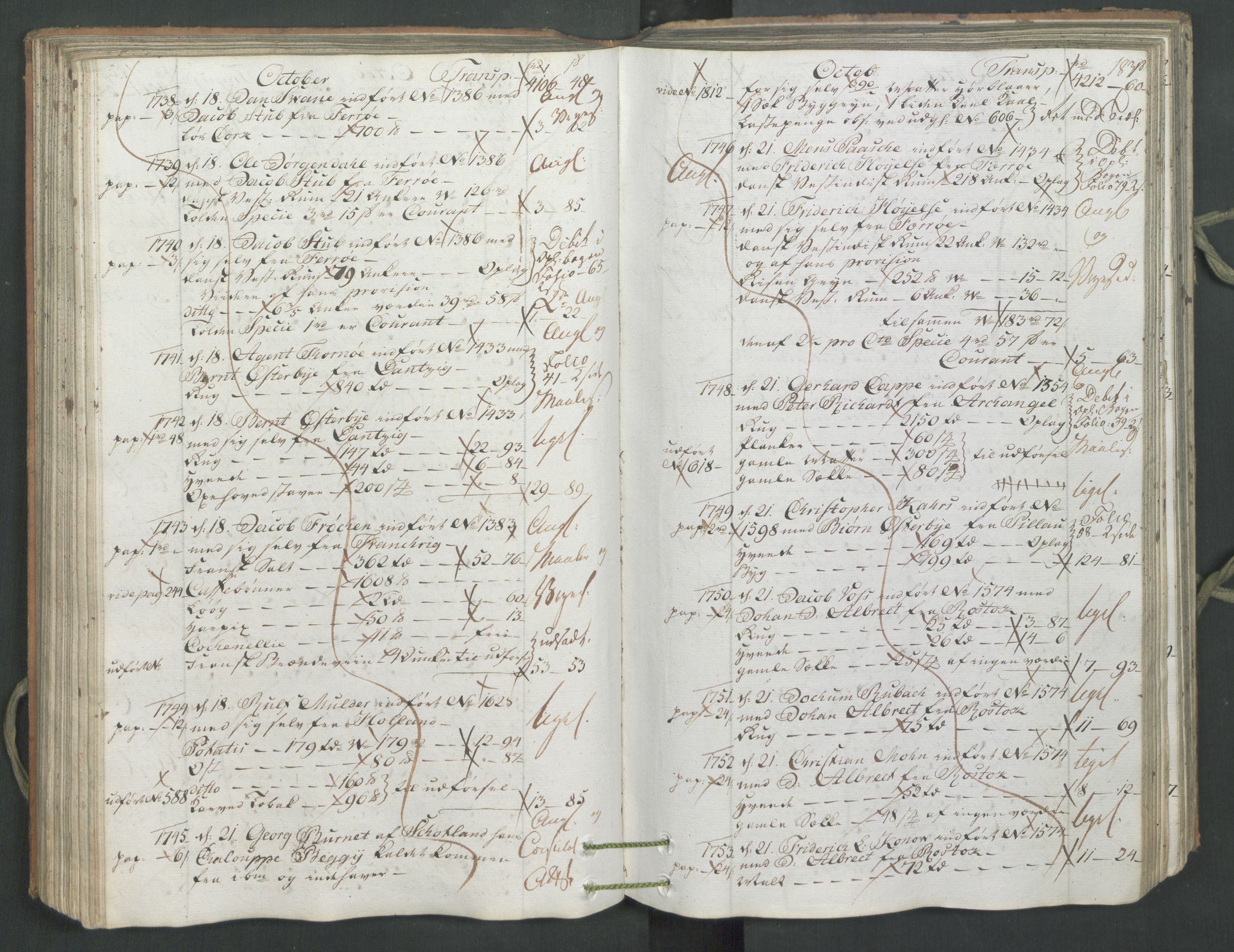 Generaltollkammeret, tollregnskaper, AV/RA-EA-5490/R26/L0222/0001: Tollregnskaper Bergen A / Inngående hovedtollbok, 1786, p. 182b-183a