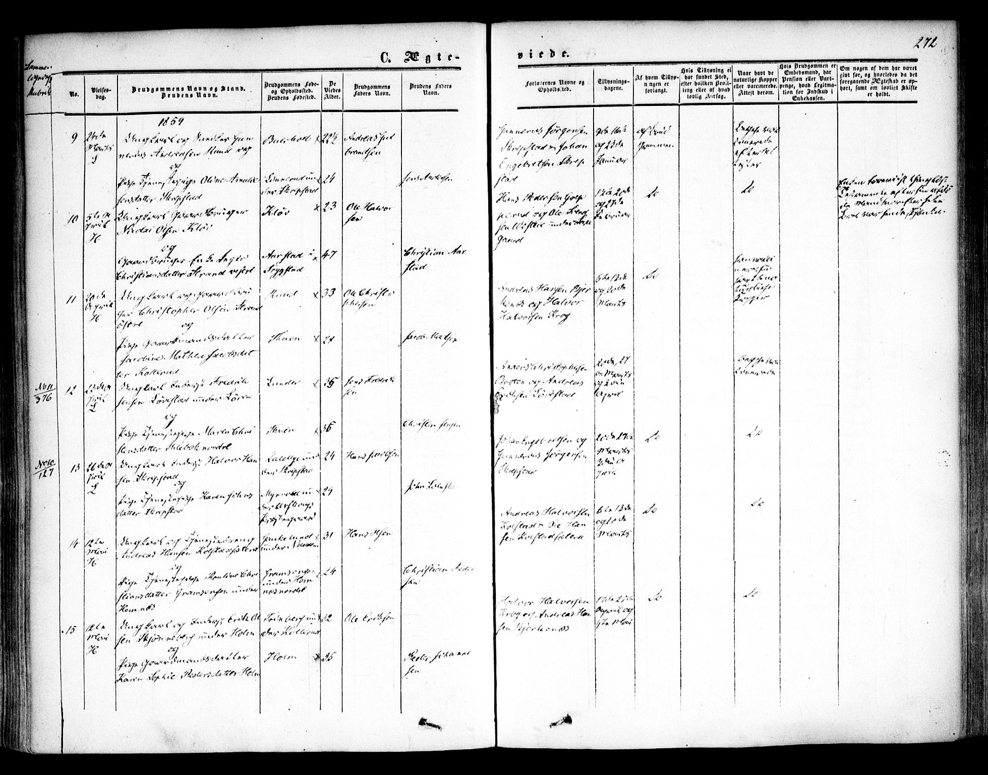 Høland prestekontor Kirkebøker, SAO/A-10346a/F/Fa/L0010: Parish register (official) no. I 10, 1854-1861, p. 272