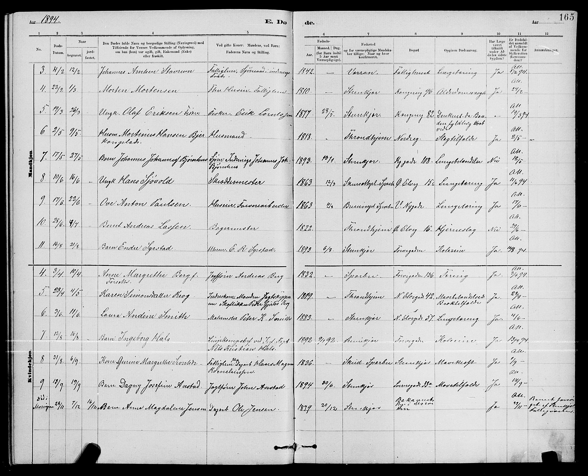 Ministerialprotokoller, klokkerbøker og fødselsregistre - Nord-Trøndelag, AV/SAT-A-1458/739/L0374: Parish register (copy) no. 739C02, 1883-1898, p. 165