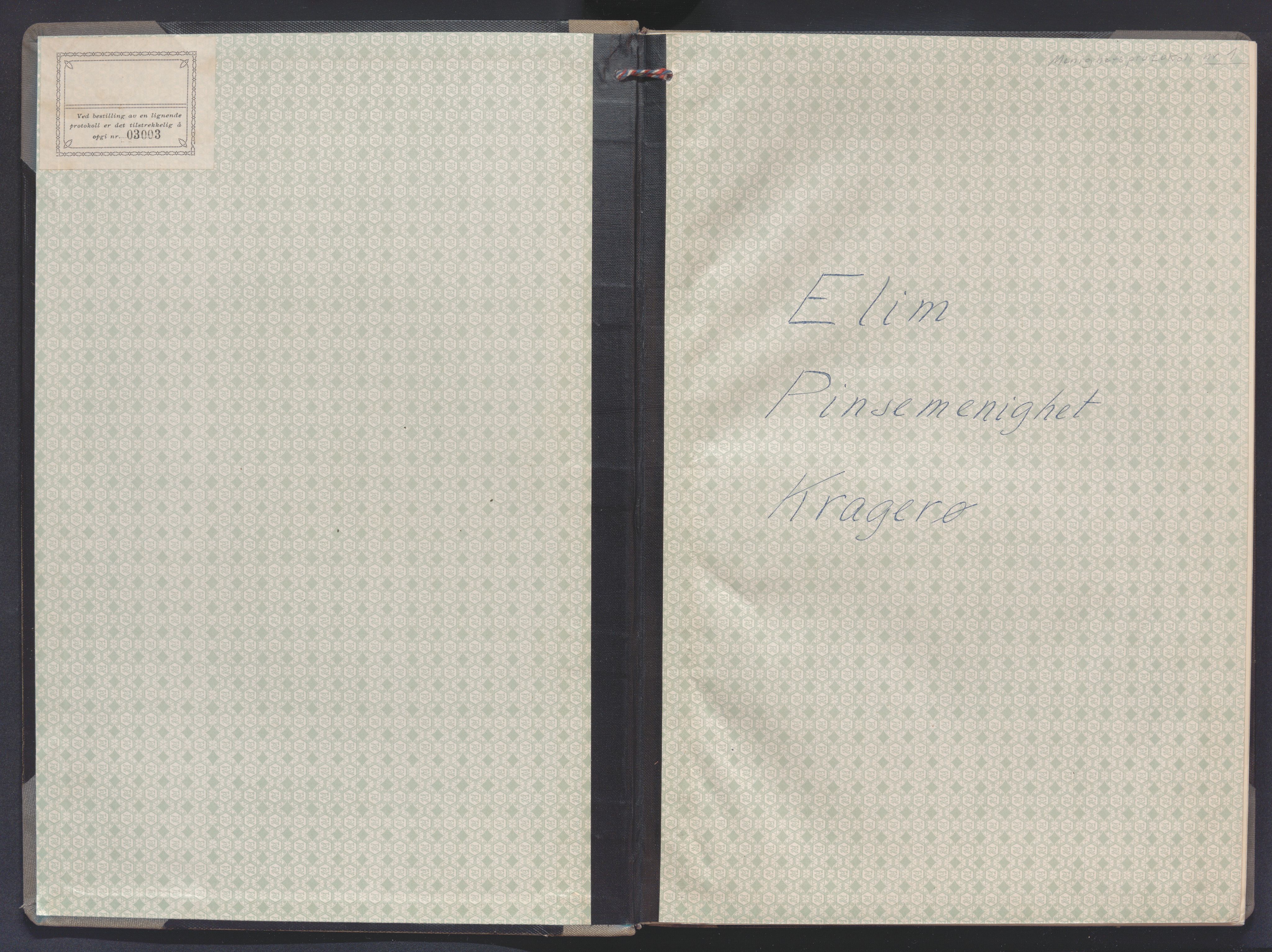 Elim pinsemenighet i Kragerø, AV/SAKO-P-956/F/Fa/L0001: Dissenter register no. 1, 1931-1947