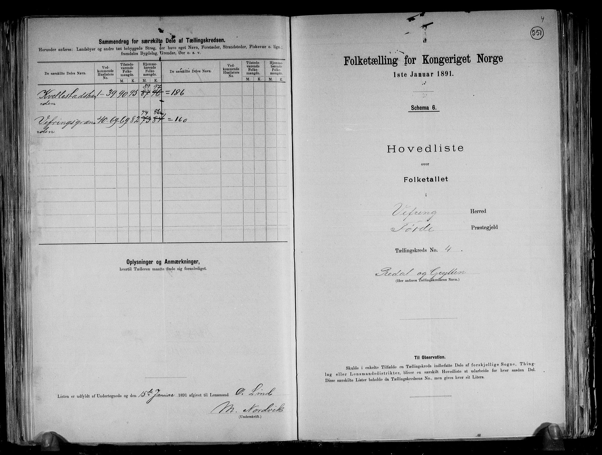 RA, 1891 census for 1434 Vevring, 1891, p. 10