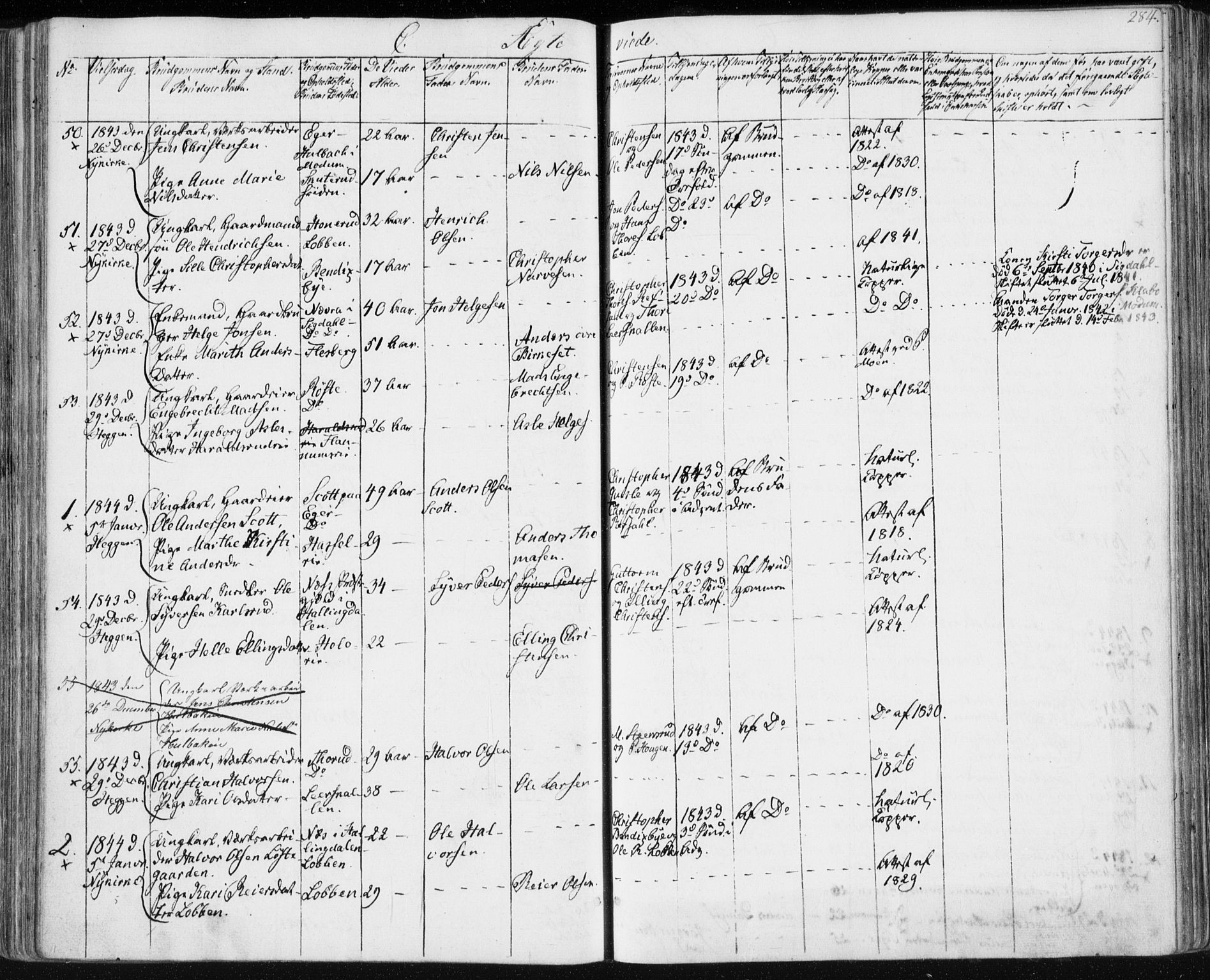Modum kirkebøker, SAKO/A-234/F/Fa/L0007: Parish register (official) no. 7, 1841-1850, p. 284