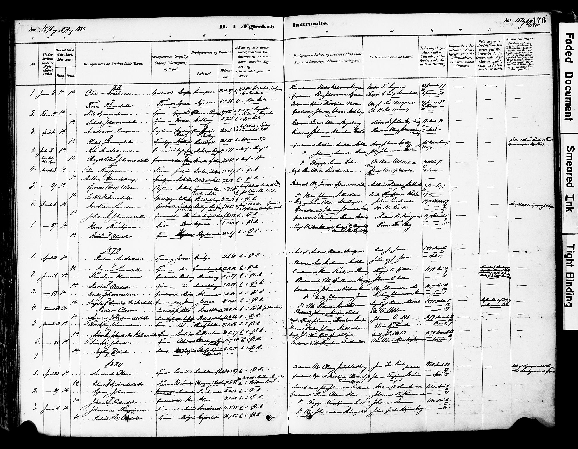 Øyer prestekontor, AV/SAH-PREST-084/H/Ha/Haa/L0008: Parish register (official) no. 8, 1878-1897, p. 176