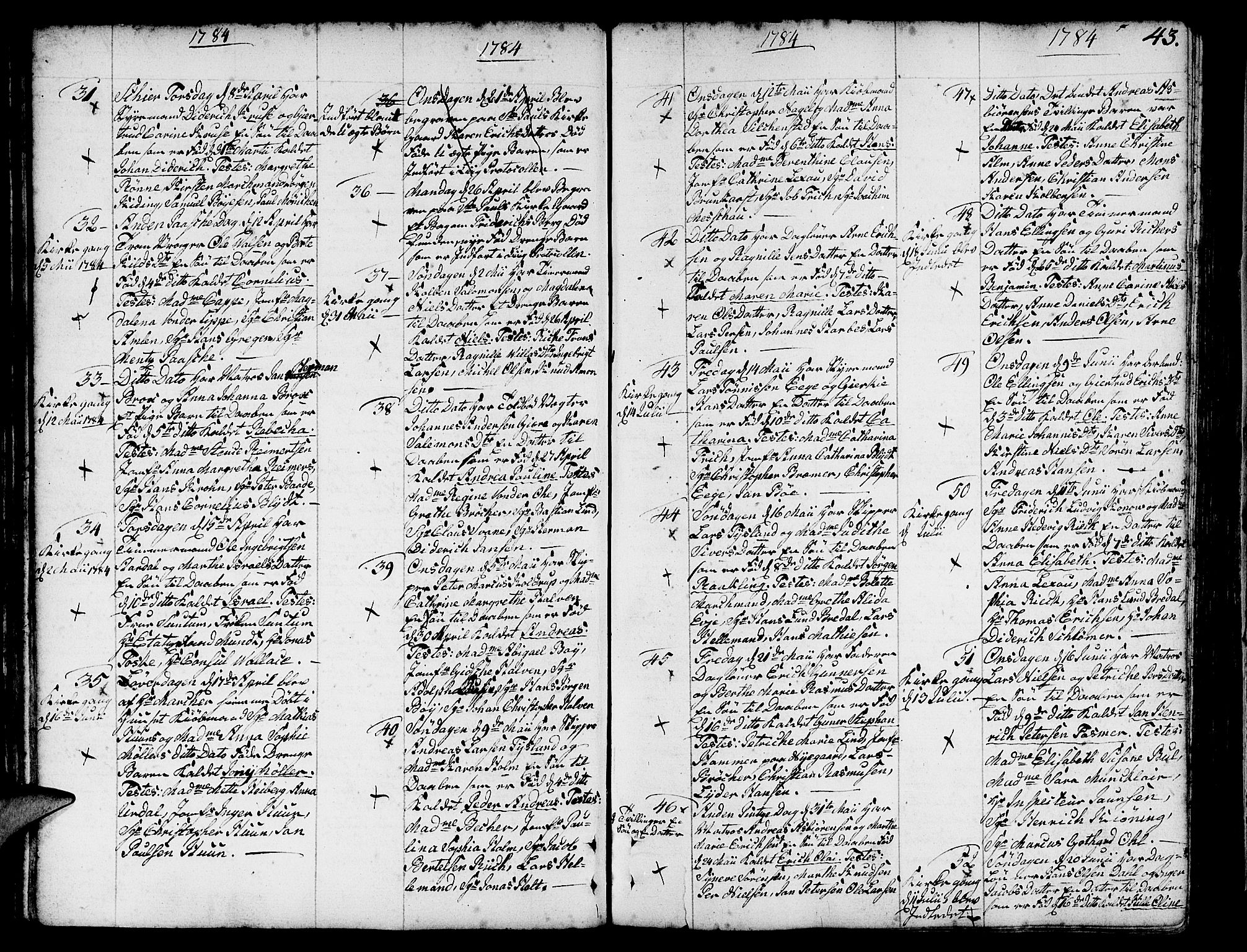 Nykirken Sokneprestembete, SAB/A-77101/H/Haa/L0005: Parish register (official) no. A 5, 1775-1808, p. 43