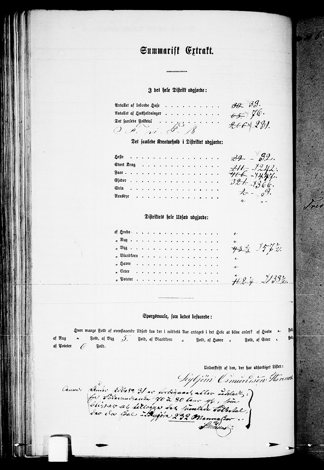 RA, 1865 census for Valle, 1865, p. 90