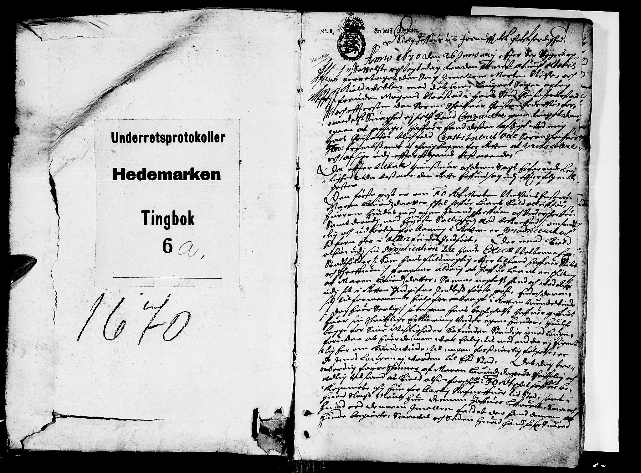 Hedemarken sorenskriveri, AV/SAH-TING-034/G/Gb/L0006: Tingbok, 1670, p. 0b-1a