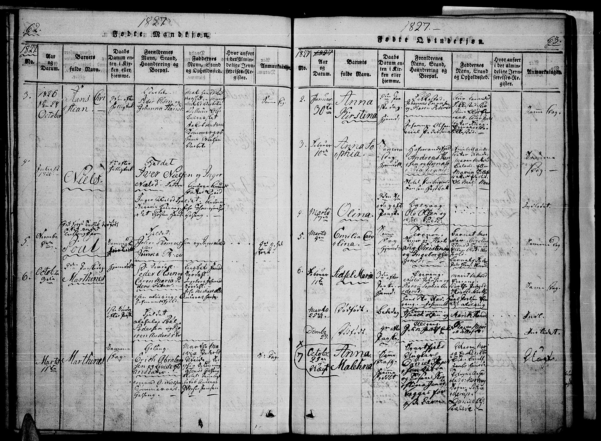 Ministerialprotokoller, klokkerbøker og fødselsregistre - Nordland, AV/SAT-A-1459/859/L0842: Parish register (official) no. 859A02, 1821-1839, p. 62-63