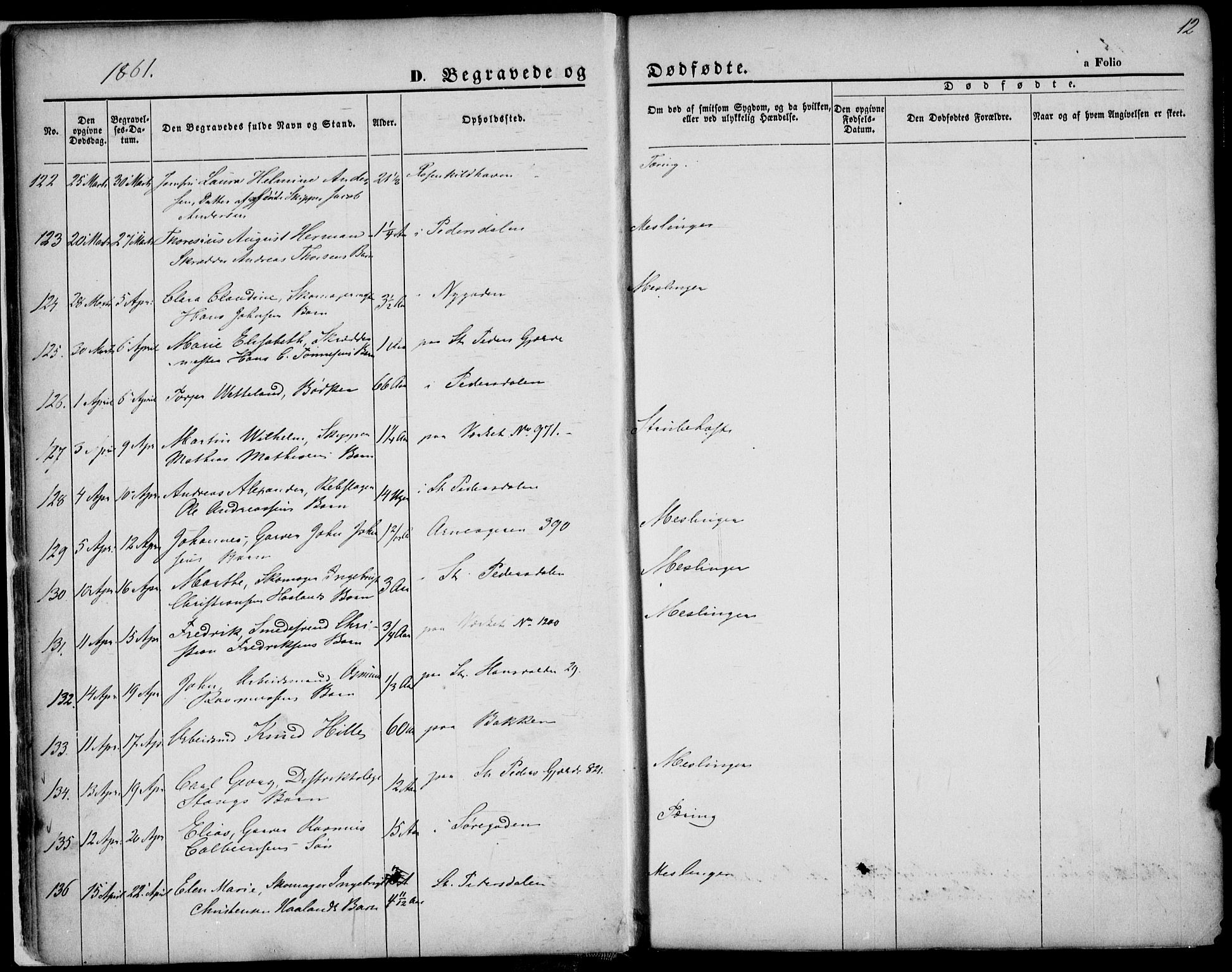 St. Petri sokneprestkontor, AV/SAST-A-101813/001/30/30BA/L0003: Parish register (official) no. A 3, 1861-1872, p. 12