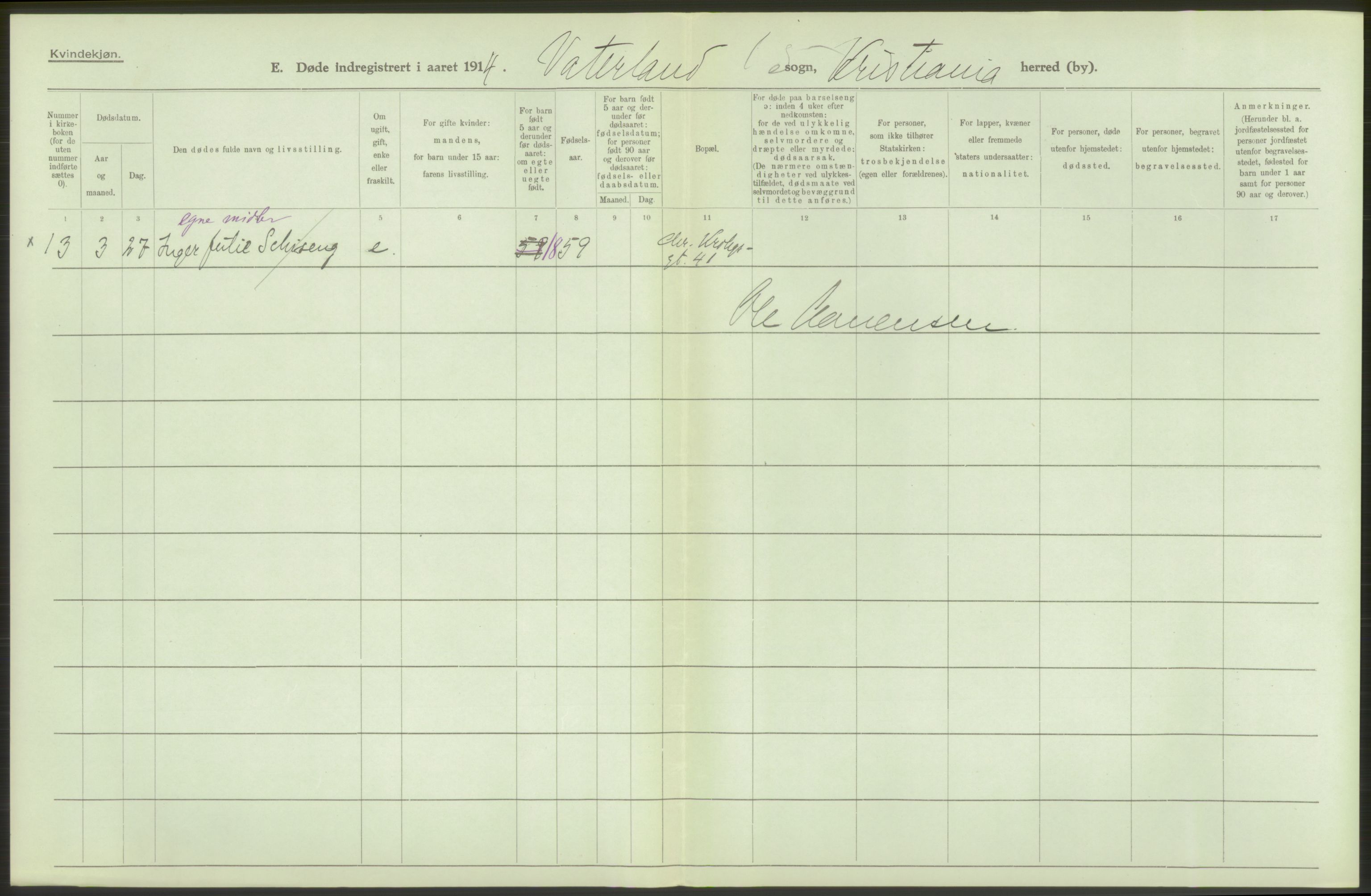 Statistisk sentralbyrå, Sosiodemografiske emner, Befolkning, AV/RA-S-2228/D/Df/Dfb/Dfbd/L0008: Kristiania: Døde, 1914, p. 238