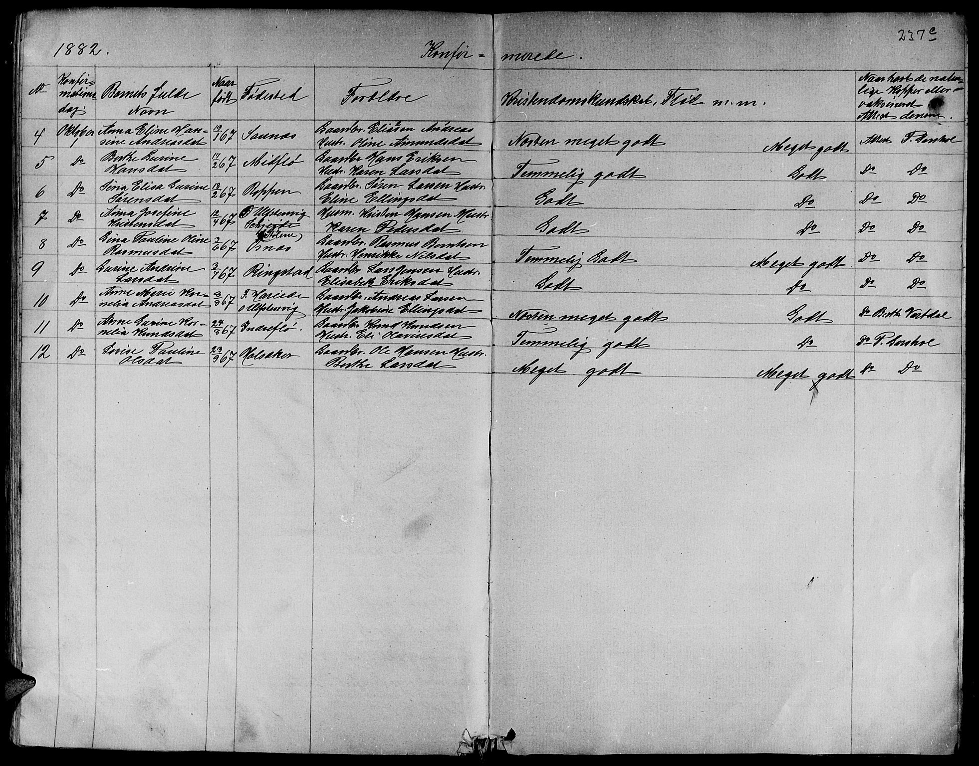 Ministerialprotokoller, klokkerbøker og fødselsregistre - Møre og Romsdal, SAT/A-1454/509/L0111: Parish register (copy) no. 509C01, 1854-1882, p. 237