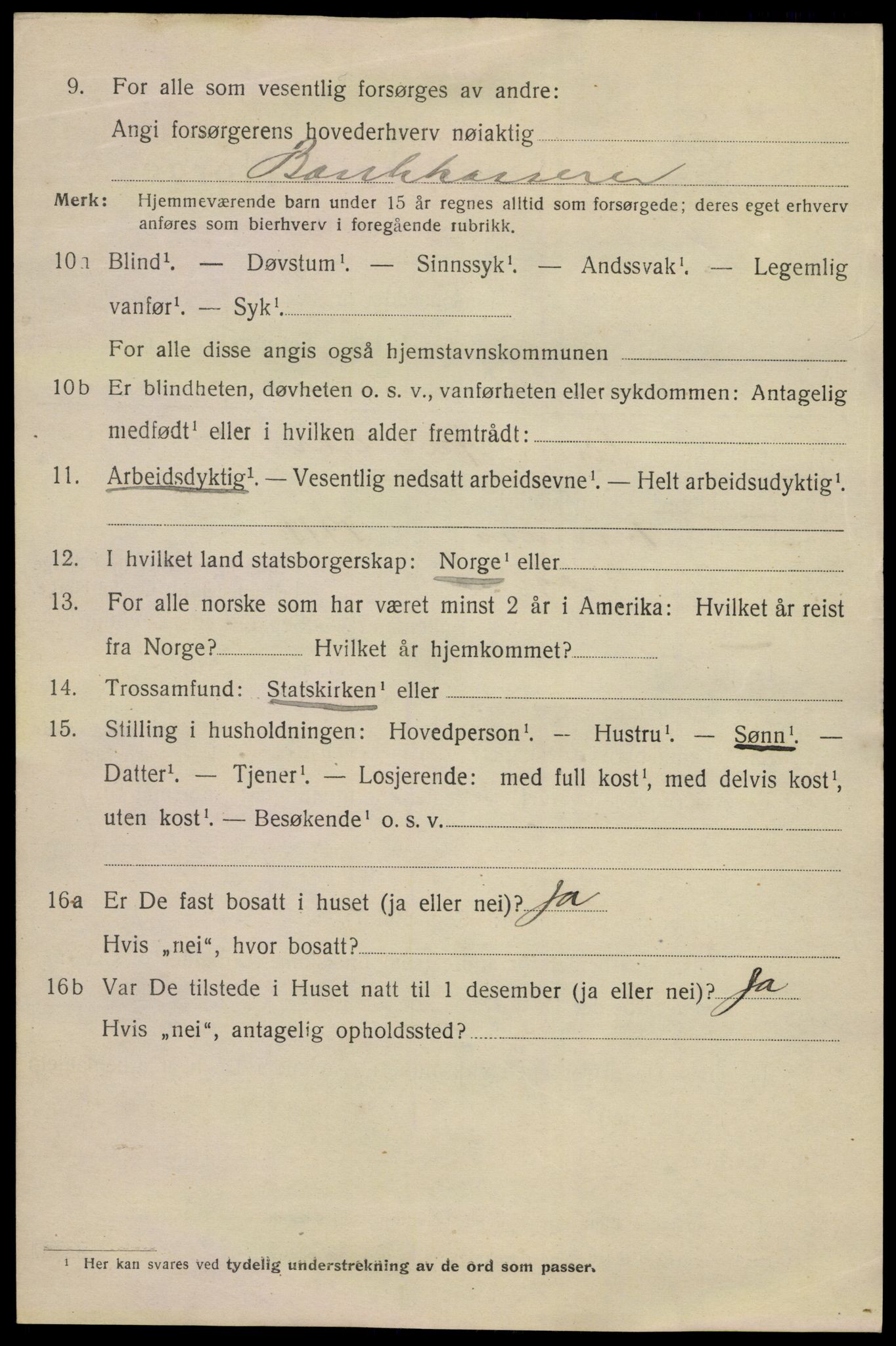 SAKO, 1920 census for Kragerø, 1920, p. 7126