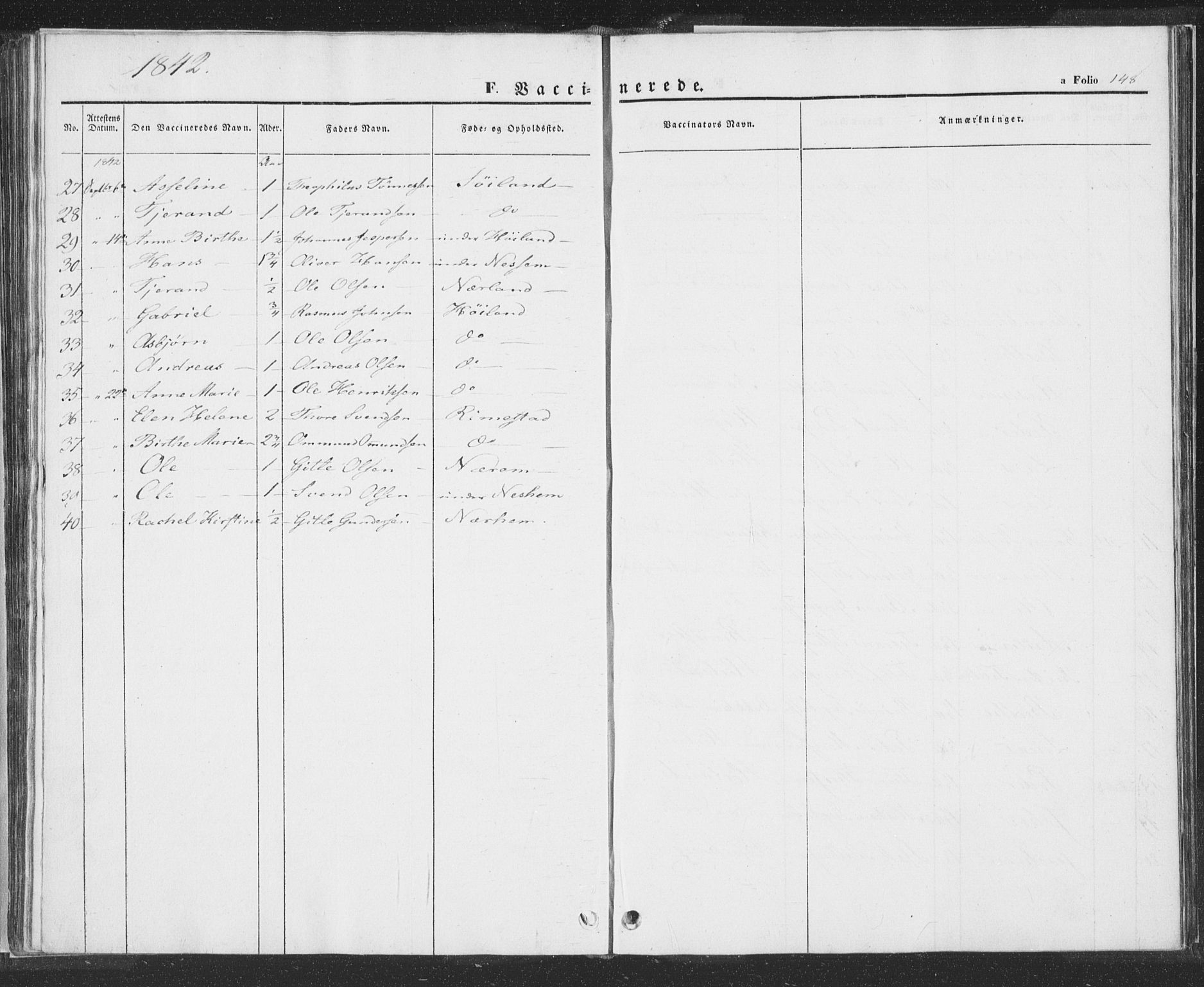 Hå sokneprestkontor, SAST/A-101801/001/30BA/L0006: Parish register (official) no. A 5, 1842-1853, p. 148