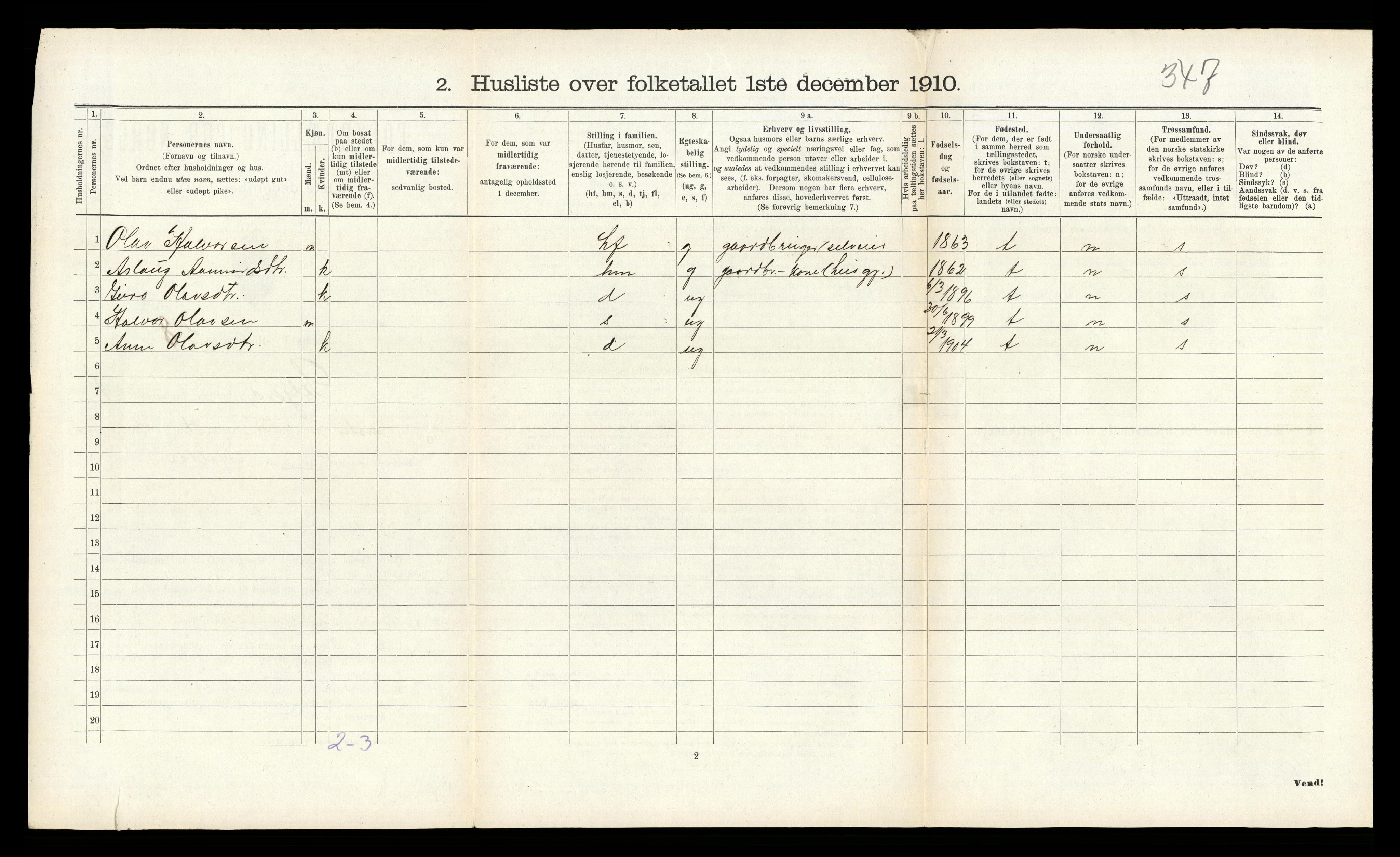 RA, 1910 census for Seljord, 1910, p. 154