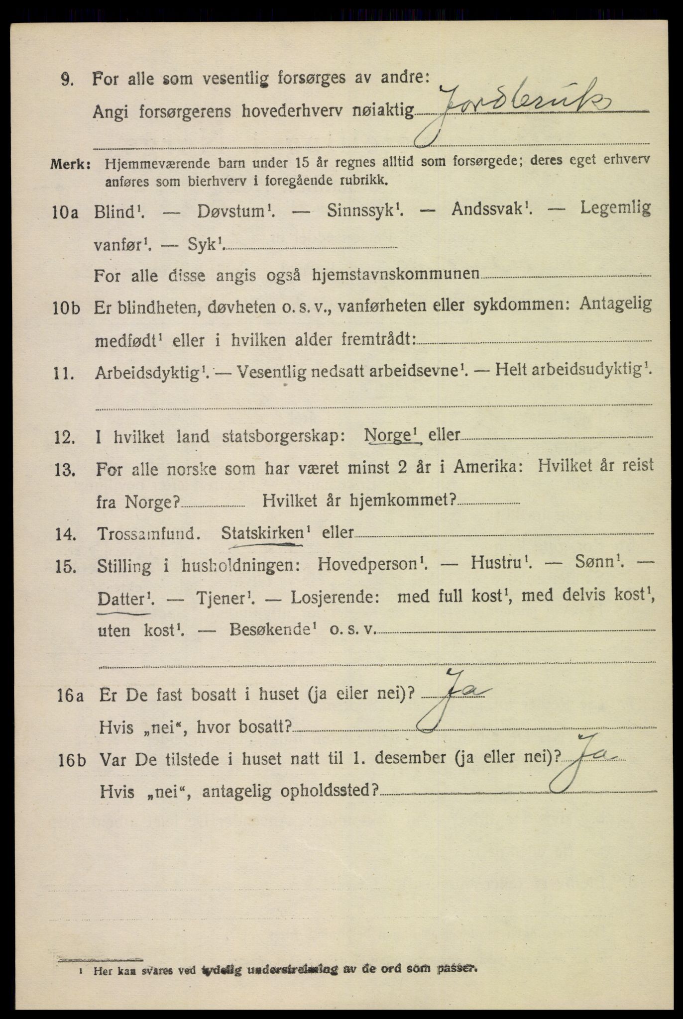 SAH, 1920 census for Fåberg, 1920, p. 12127