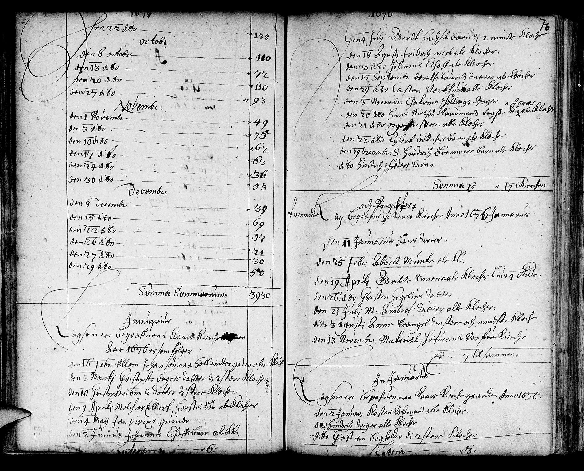 Korskirken sokneprestembete, AV/SAB-A-76101/H/Haa/L0001: Parish register (official) no. A 1, 1674-1688, p. 76