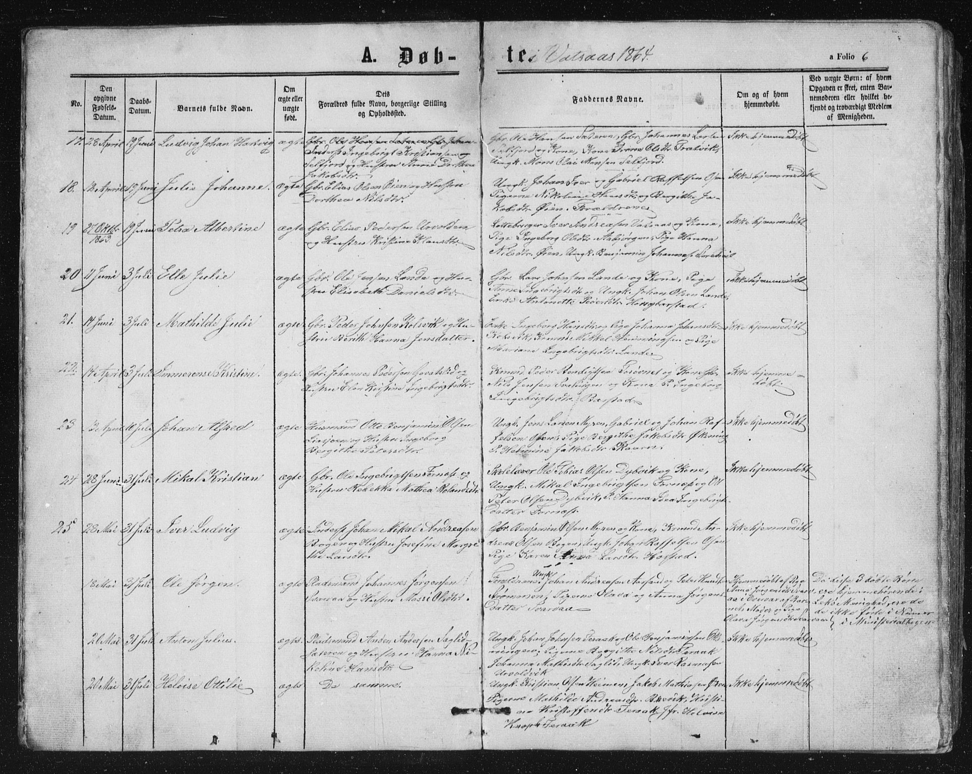 Ministerialprotokoller, klokkerbøker og fødselsregistre - Nordland, AV/SAT-A-1459/810/L0158: Parish register (copy) no. 810C02 /1, 1863-1883, p. 6