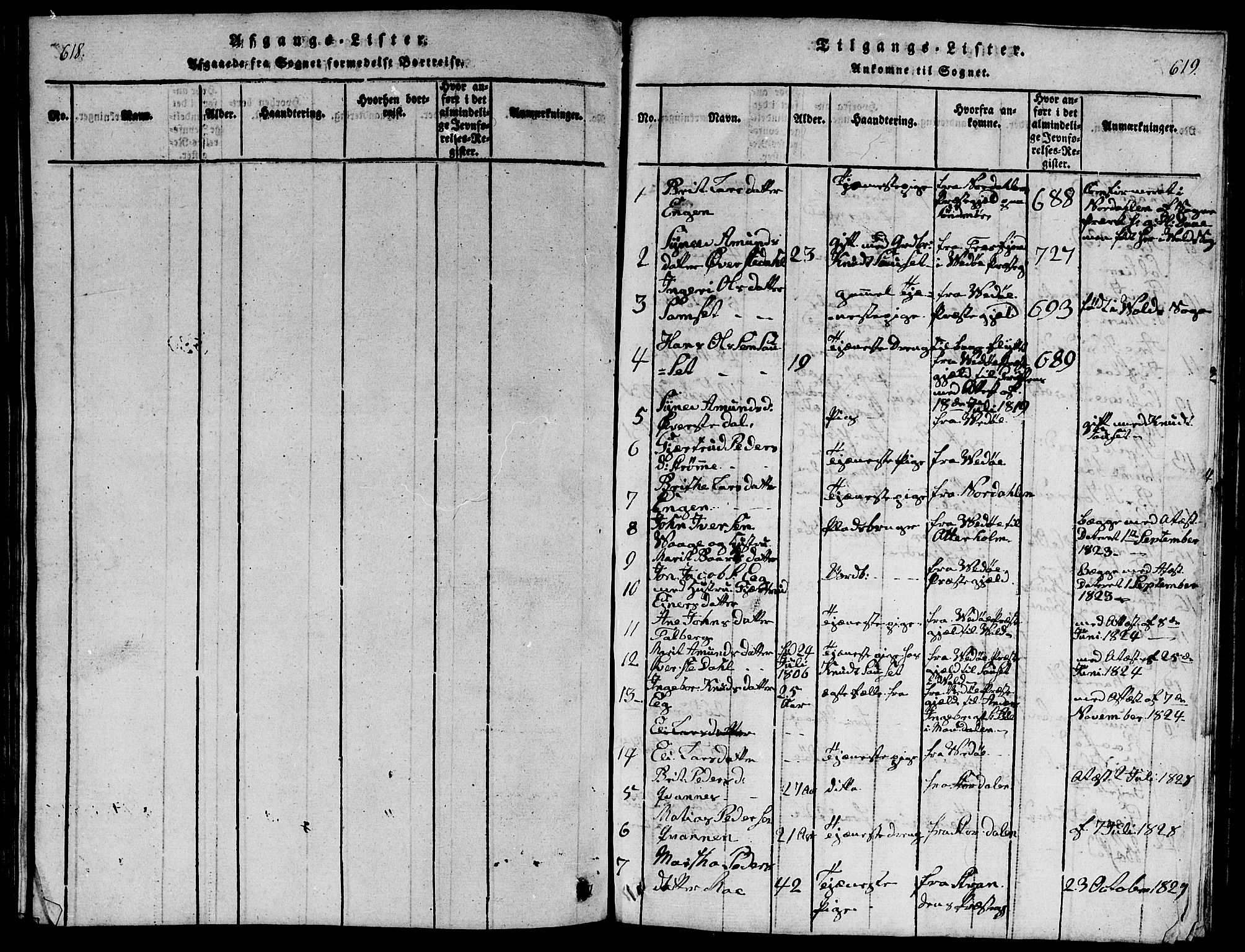 Ministerialprotokoller, klokkerbøker og fødselsregistre - Møre og Romsdal, SAT/A-1454/543/L0563: Parish register (copy) no. 543C01, 1818-1836, p. 618-619