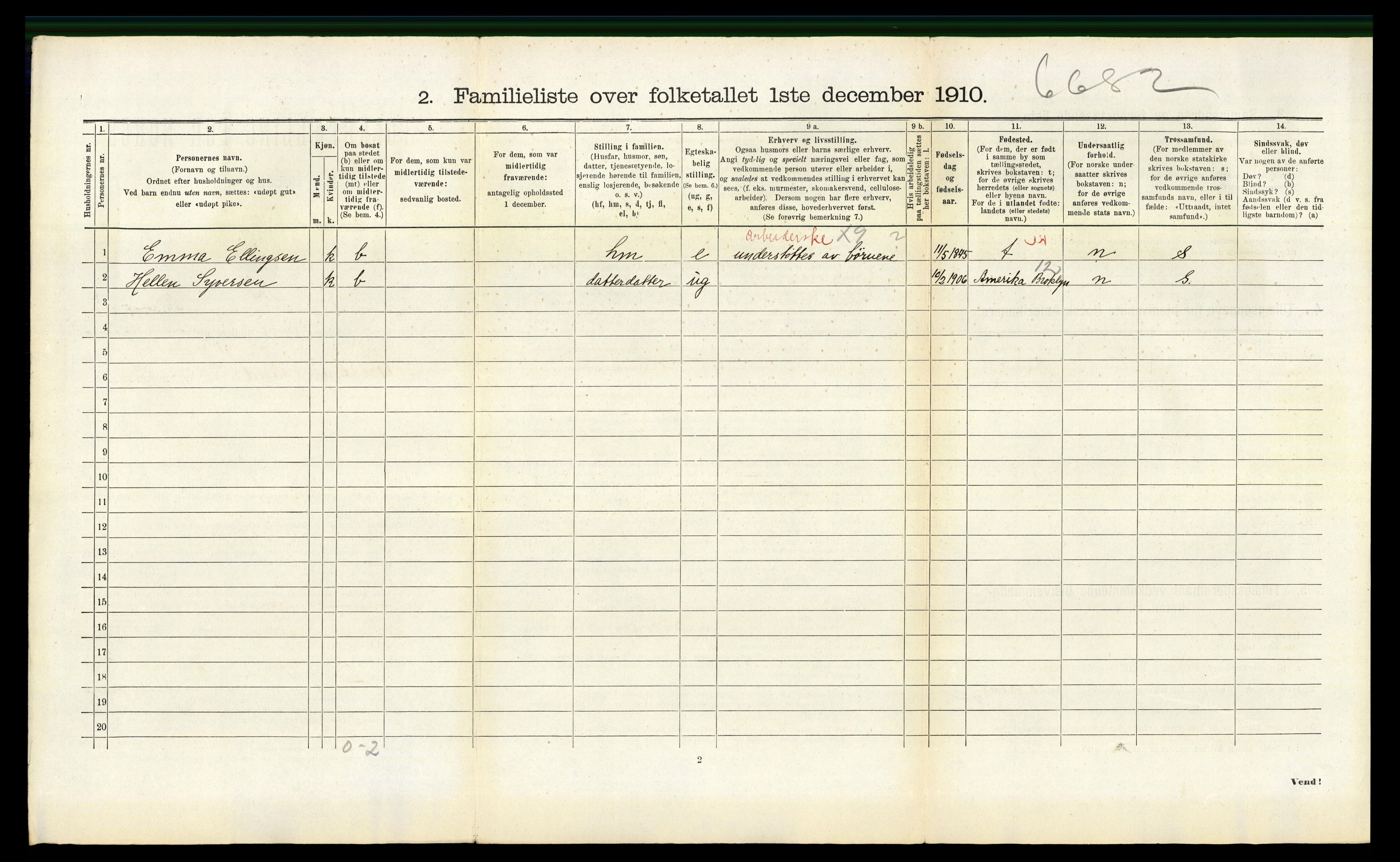 RA, 1910 census for Kristiansand, 1910, p. 4659