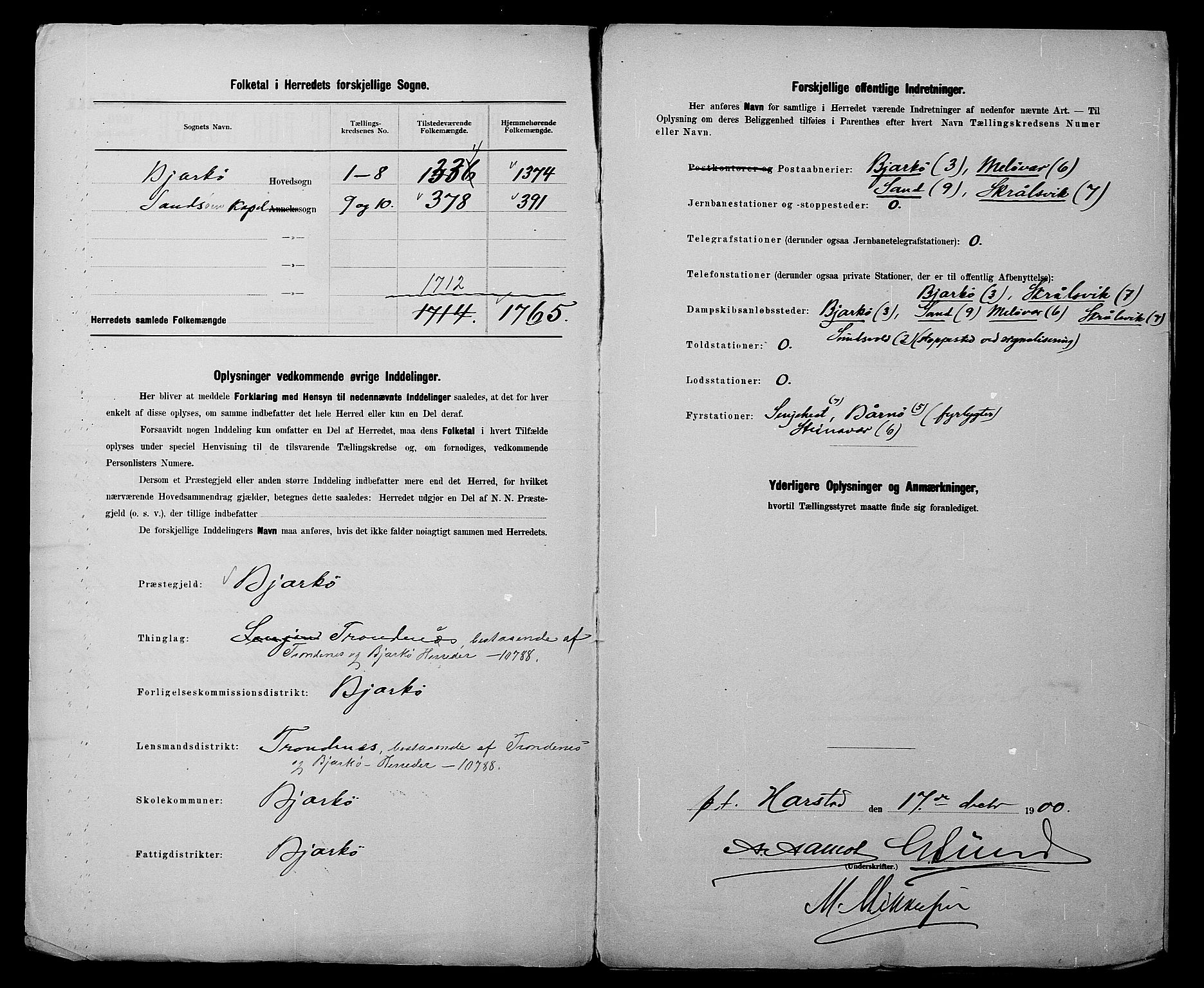 SATØ, 1900 census for Bjarkøy, 1900, p. 3