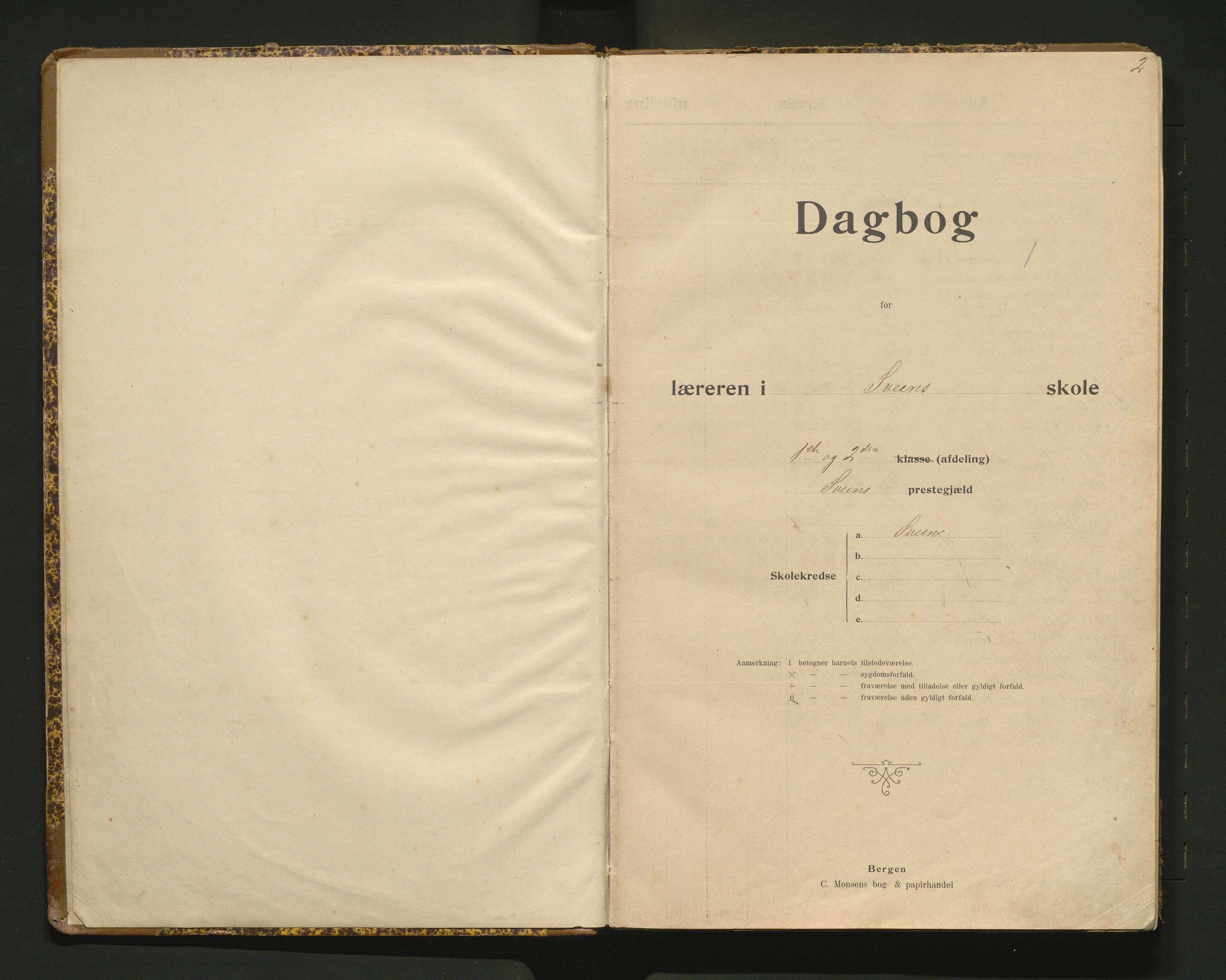 Sveio kommune. Barneskulane, IKAH/1216-231/G/Ga/L0003: Dagbok for Sveio skule, 1901-1919