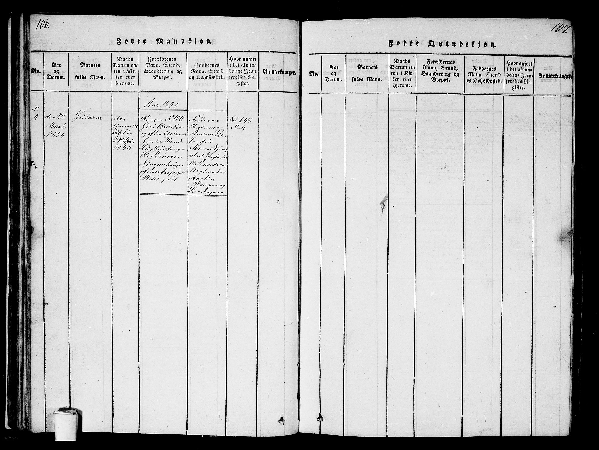 Kristiania tukthusprest Kirkebøker, AV/SAO-A-10881/G/Ga/L0001: Parish register (copy) no. 1, 1818-1857, p. 106-107