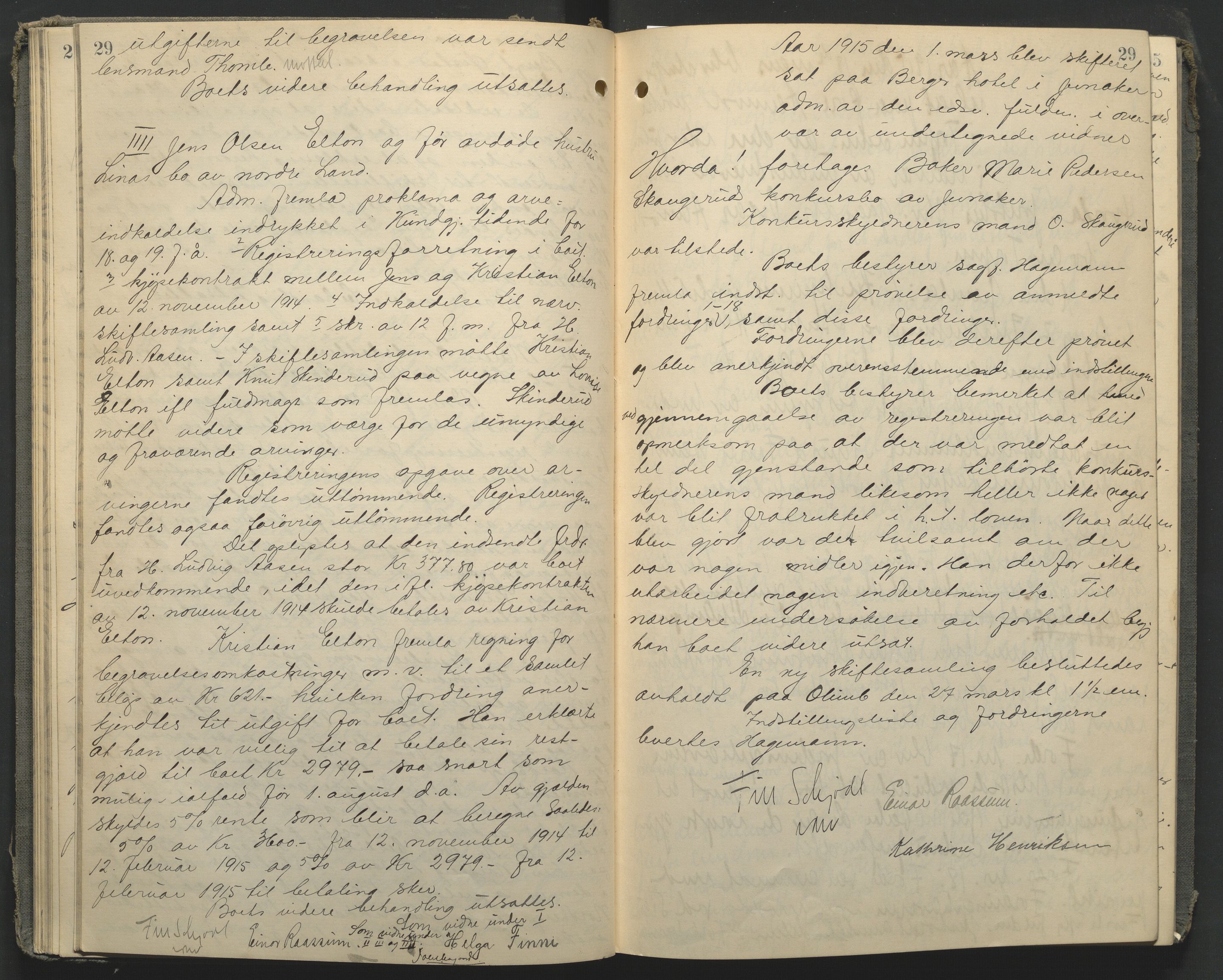 Hadeland og Land tingrett, AV/SAH-TING-010/J/Jc/L0010: Skifteforhandlingsprotokoll, 1914-1920, p. 29