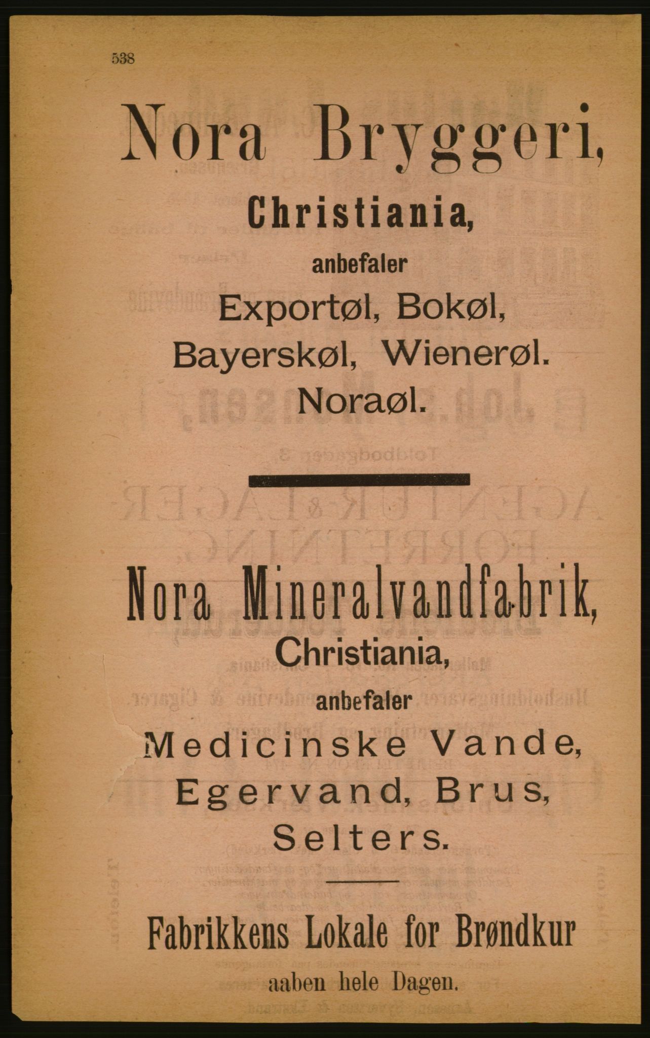 Kristiania/Oslo adressebok, PUBL/-, 1886, p. 538