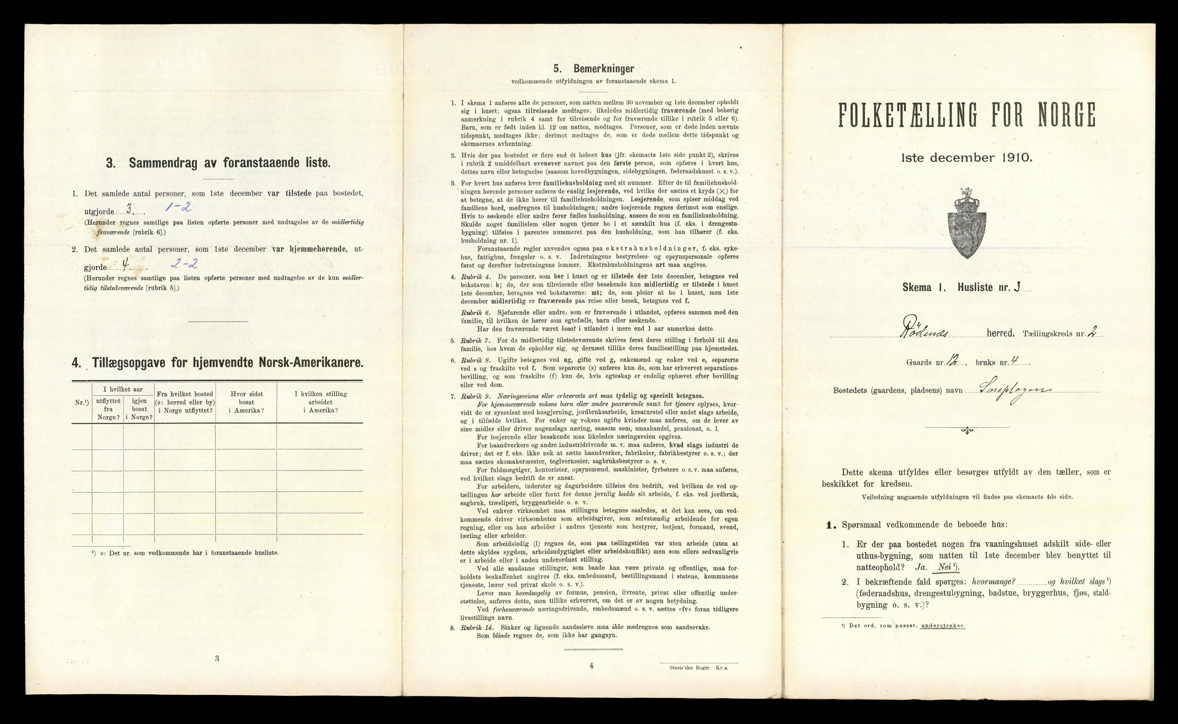 RA, 1910 census for Rødenes, 1910, p. 135