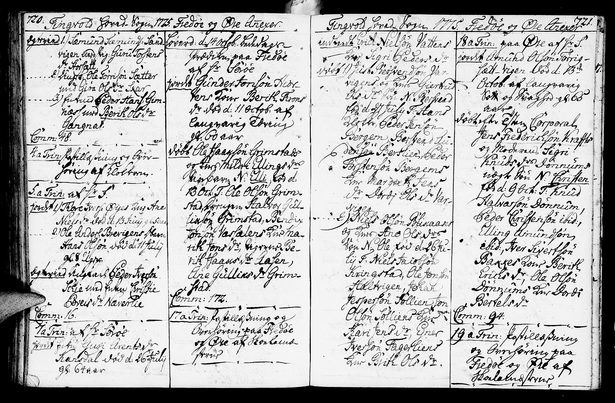 Ministerialprotokoller, klokkerbøker og fødselsregistre - Møre og Romsdal, AV/SAT-A-1454/586/L0979: Parish register (official) no. 586A05, 1751-1776, p. 720-721