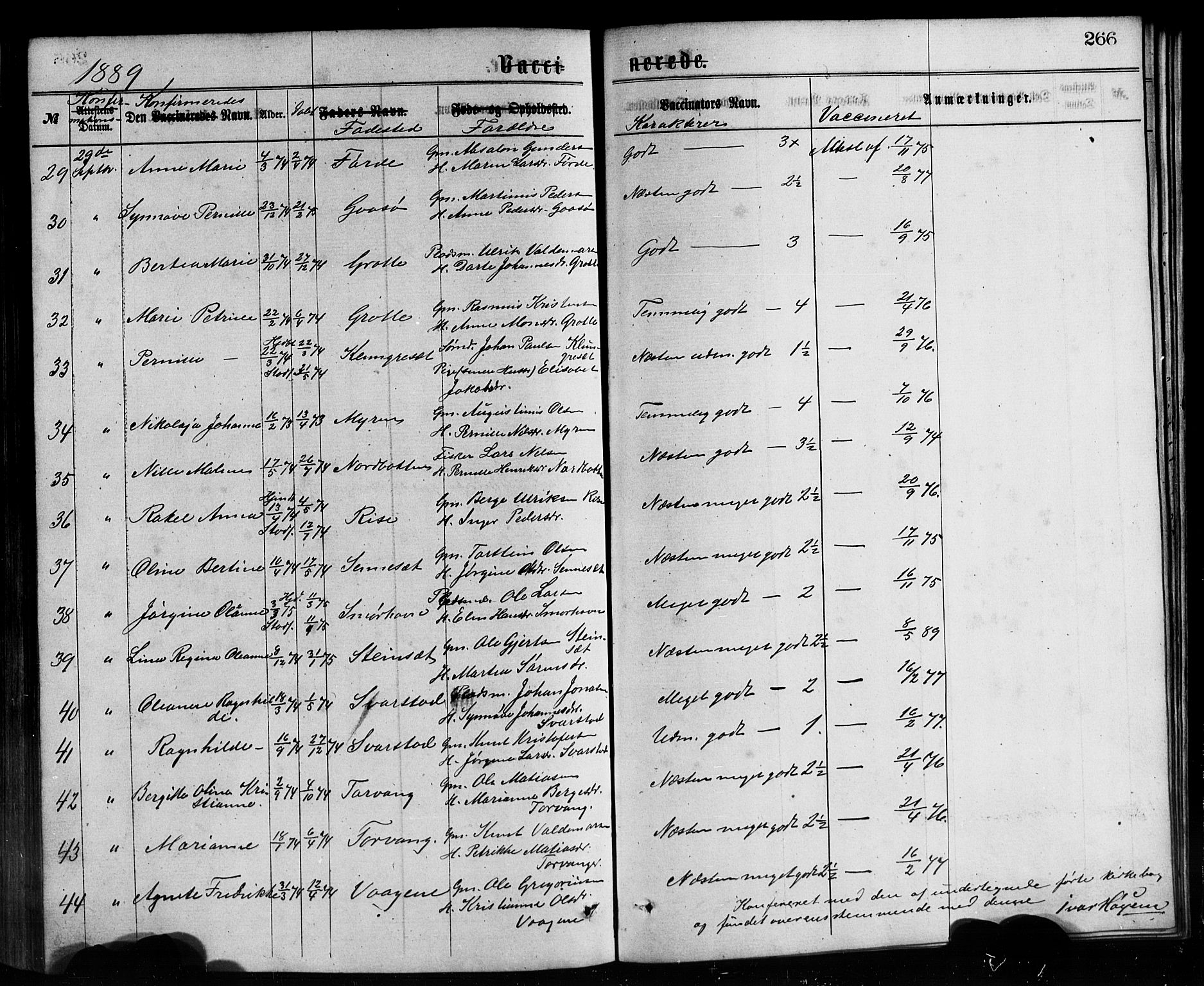 Bremanger sokneprestembete, AV/SAB-A-82201/H/Hab/Haba/L0002: Parish register (copy) no. A 2, 1866-1889, p. 266