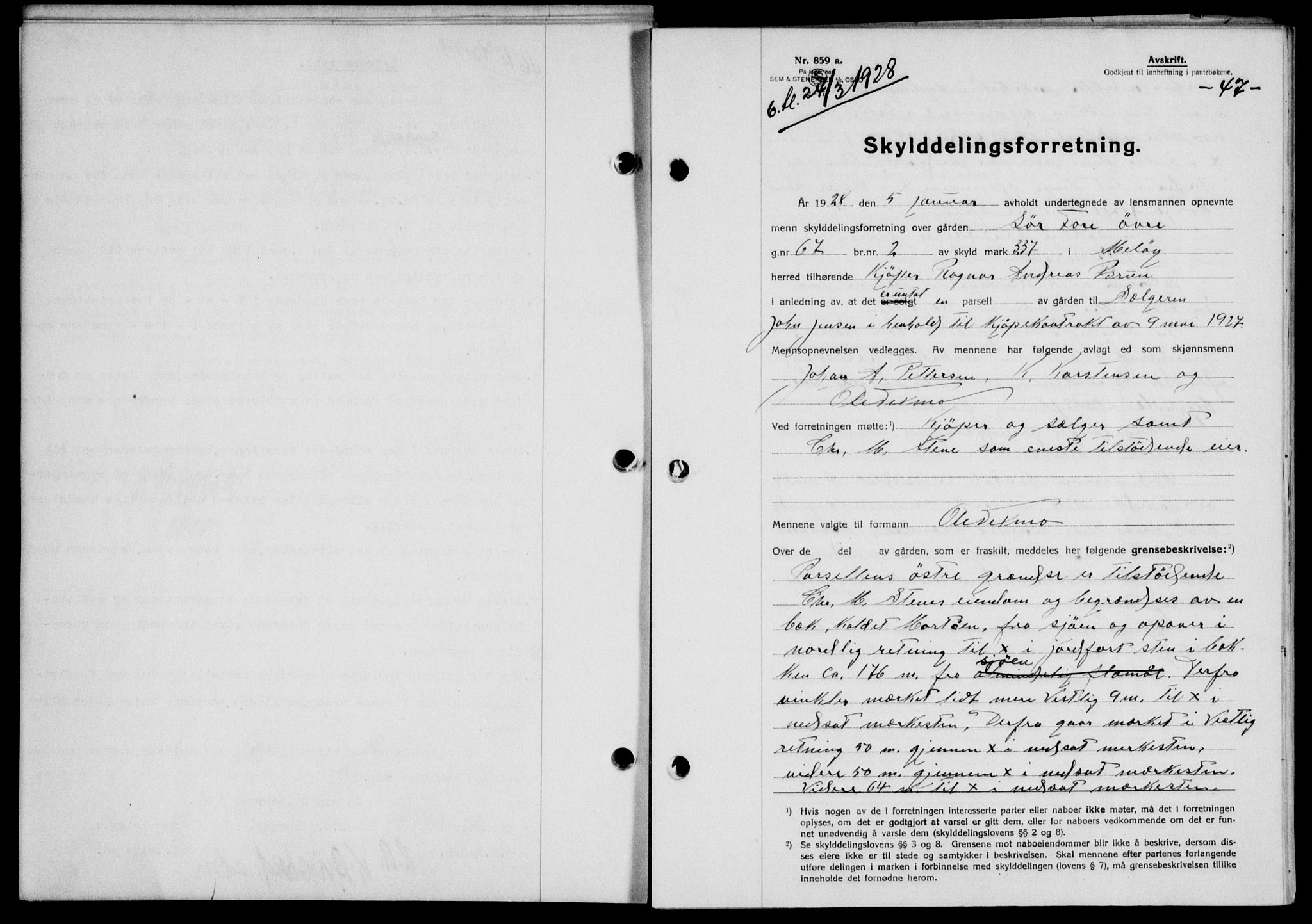 Rana sorenskriveri , SAT/A-1108/1/2/2C/L0020: Mortgage book no. 20-21, 1927-1928, Deed date: 24.03.1928