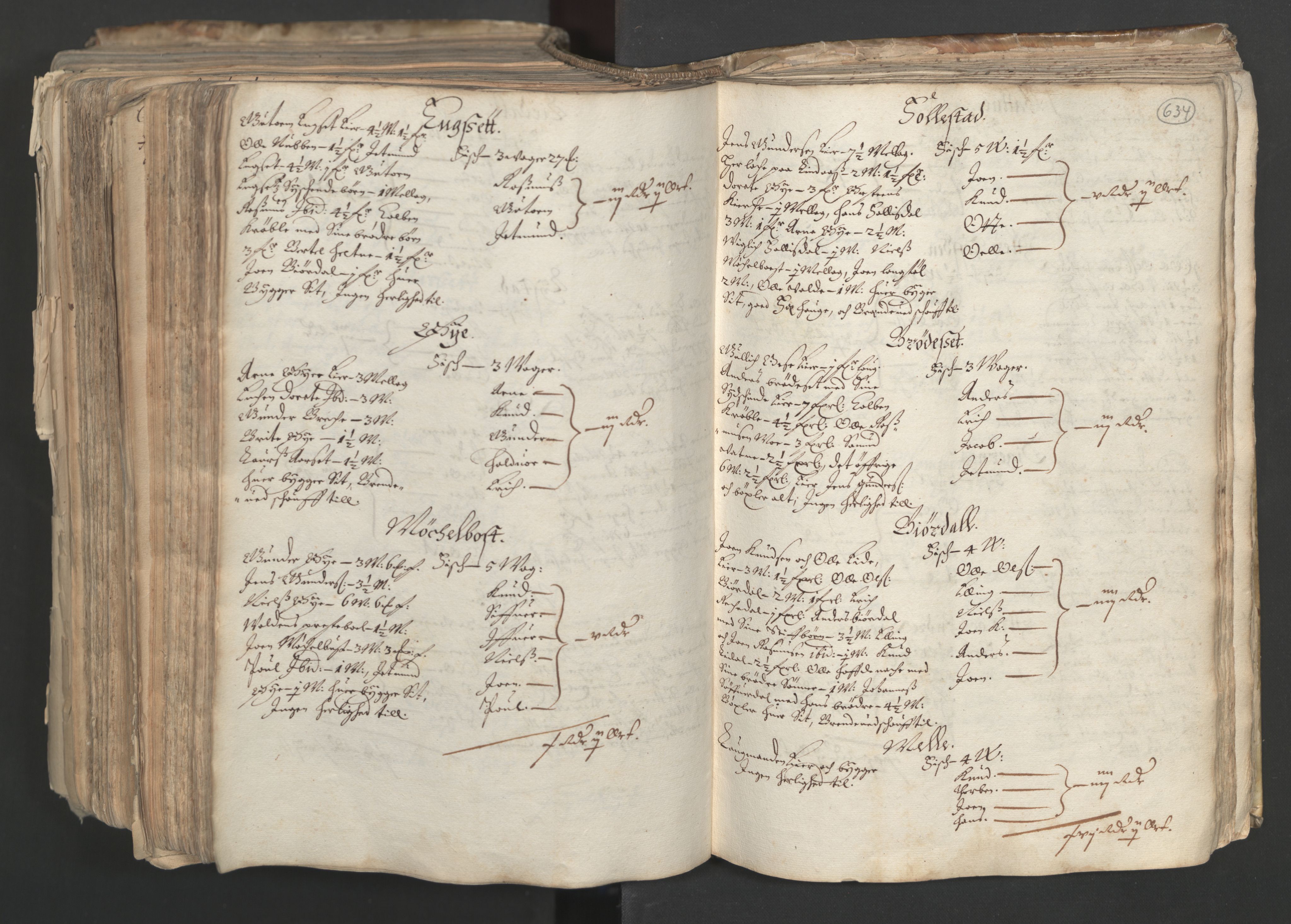 Rentekammeret inntil 1814, Realistisk ordnet avdeling, AV/RA-EA-4070/L/L0024/0001: Bergen lagdømme: / [A]: Alminnelig jordebok og skattemanntall (6 dalers kontribusjonsskatt). Sunnhordland, Hardanger, Nordhordland, Voss, Indre Sogn, Ytre Sogn, Sunnfjord, Nordfjord og Sunnmøre fogderi., 1661, p. 633b-634a