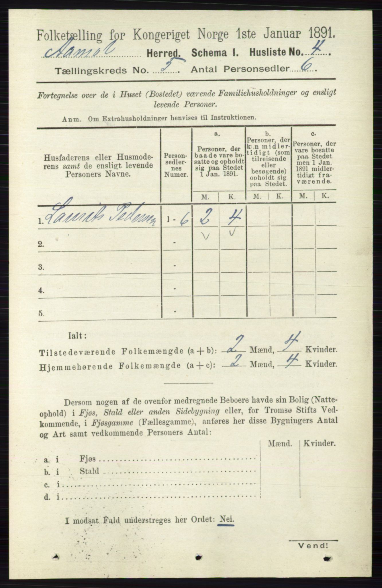 RA, 1891 census for 0429 Åmot, 1891, p. 2257