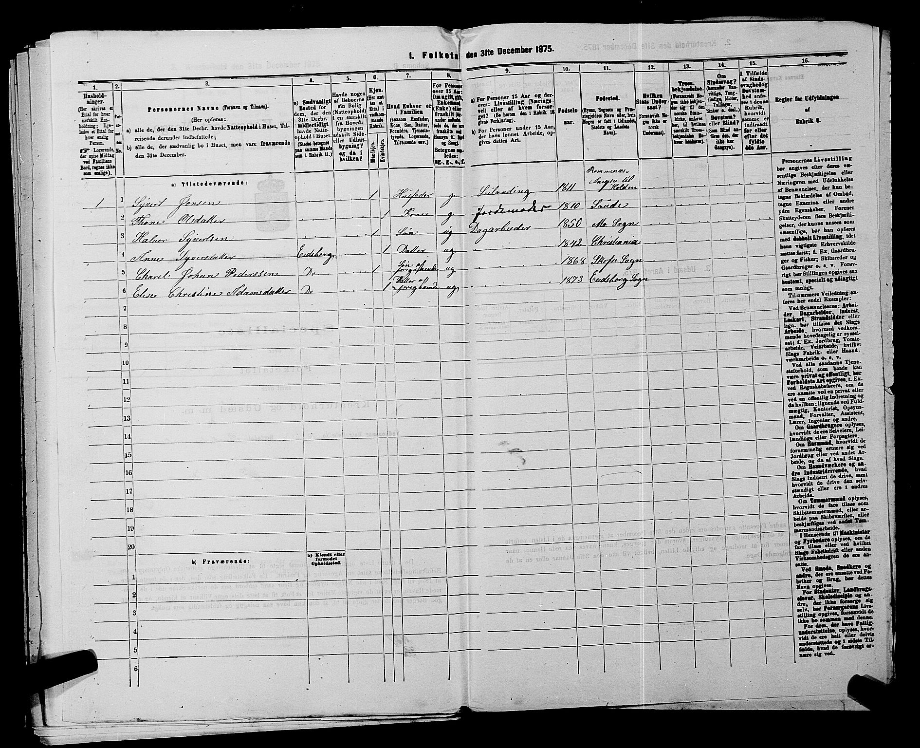 SAKO, 1875 census for 0832P Mo, 1875, p. 439