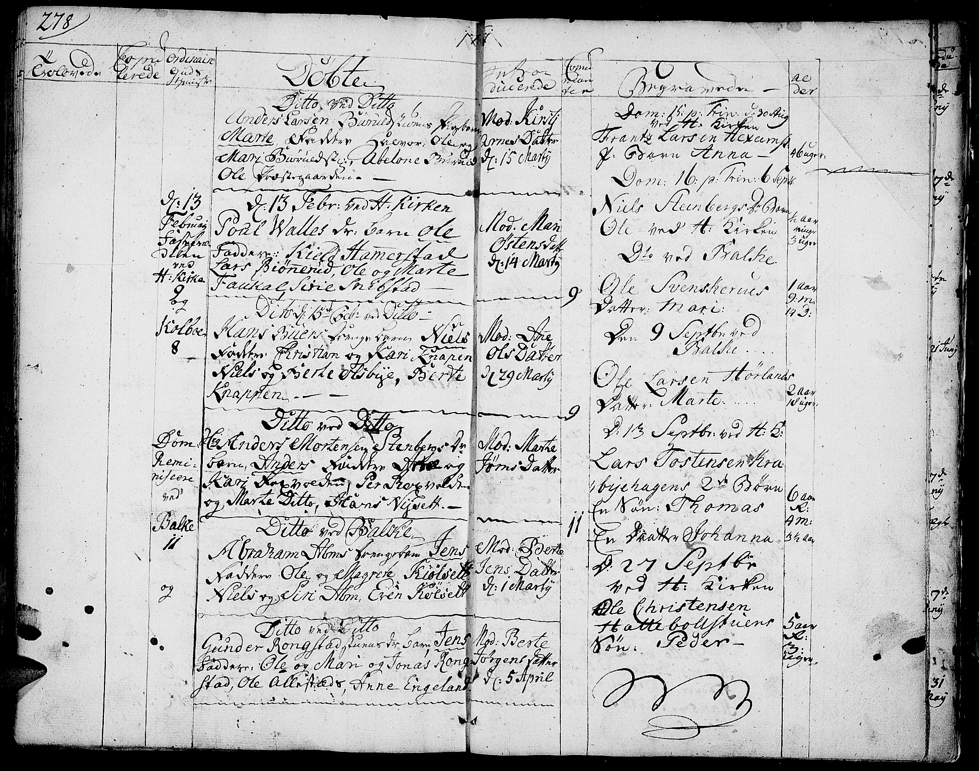 Toten prestekontor, AV/SAH-PREST-102/H/Ha/Haa/L0004: Parish register (official) no. 4, 1751-1761, p. 278