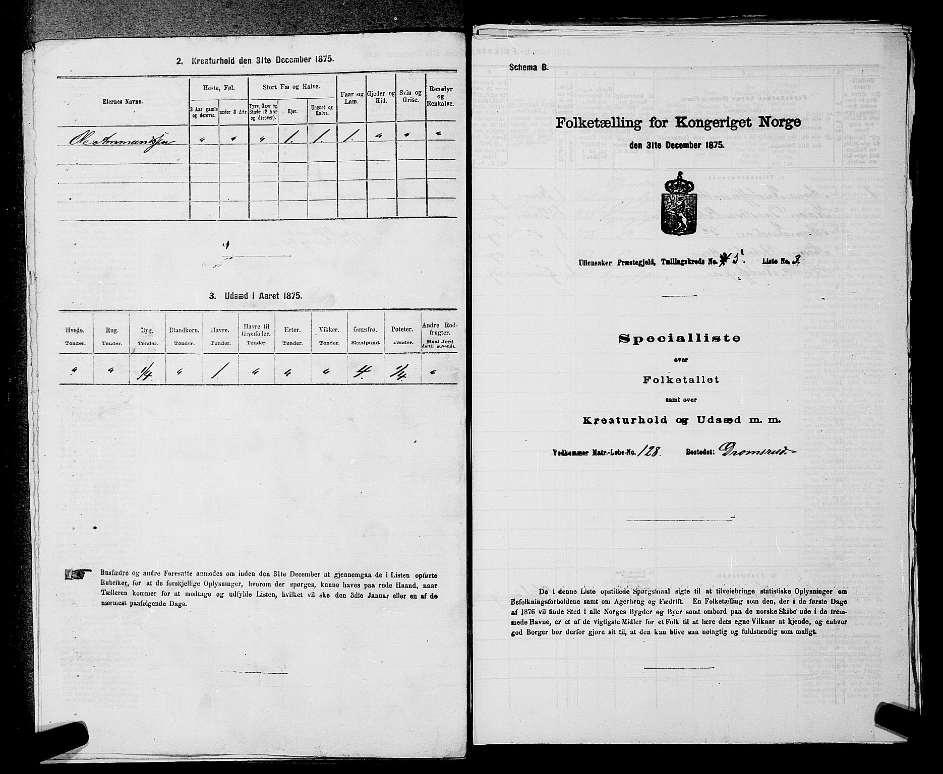 RA, 1875 census for 0235P Ullensaker, 1875, p. 659