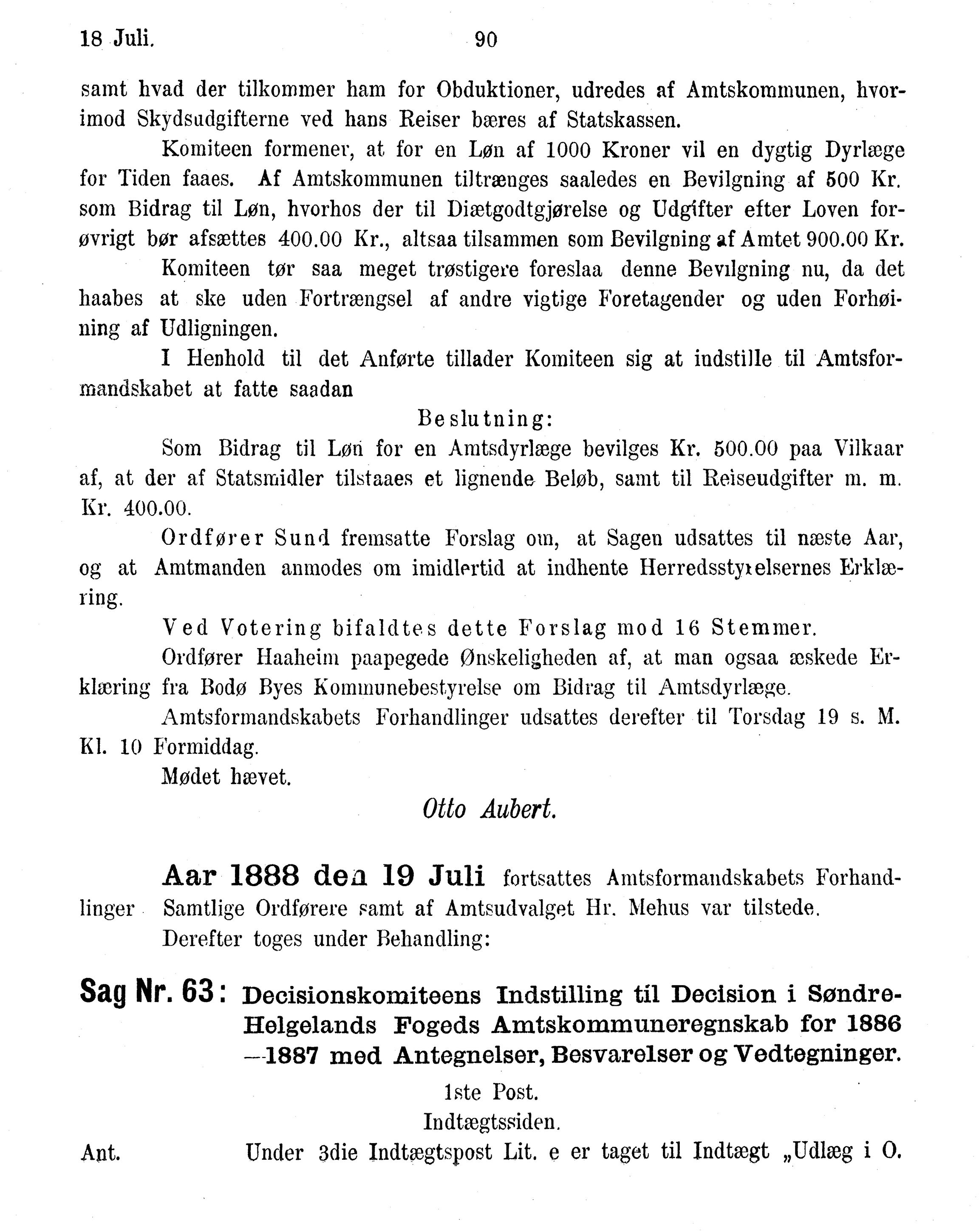 Nordland Fylkeskommune. Fylkestinget, AIN/NFK-17/176/A/Ac/L0015: Fylkestingsforhandlinger 1886-1890, 1886-1890, p. 90